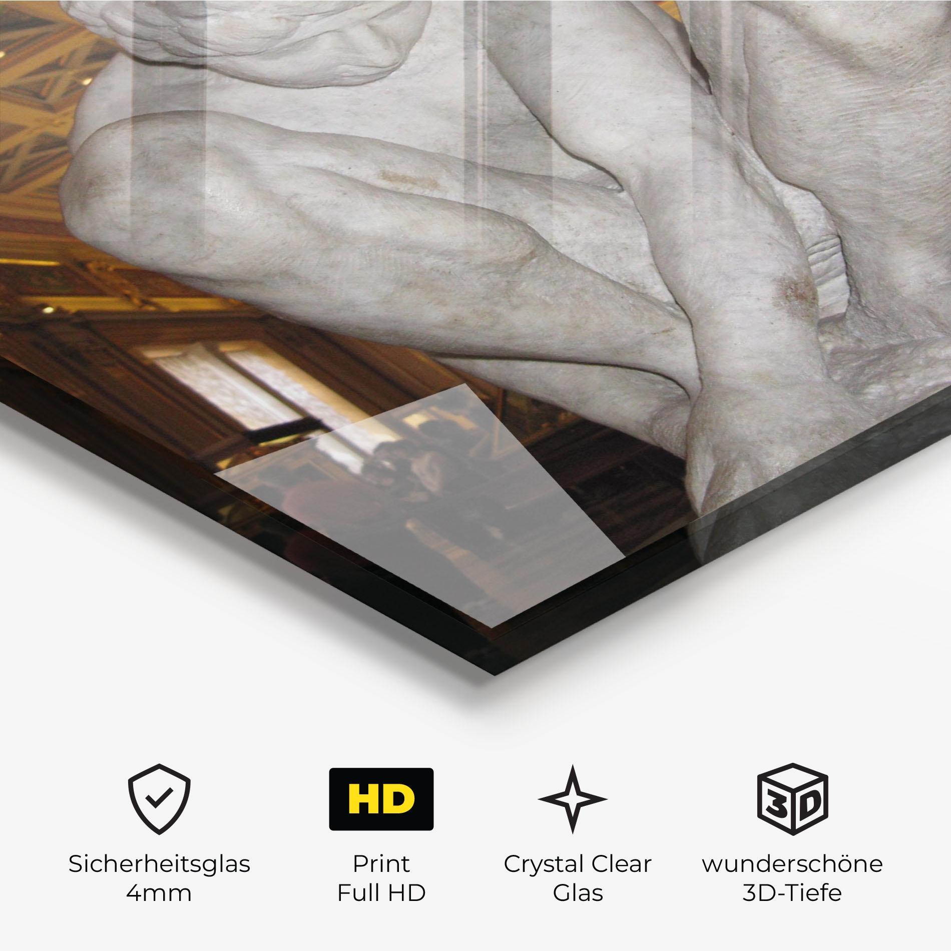 Glasbild Crouching Boy mockup 3