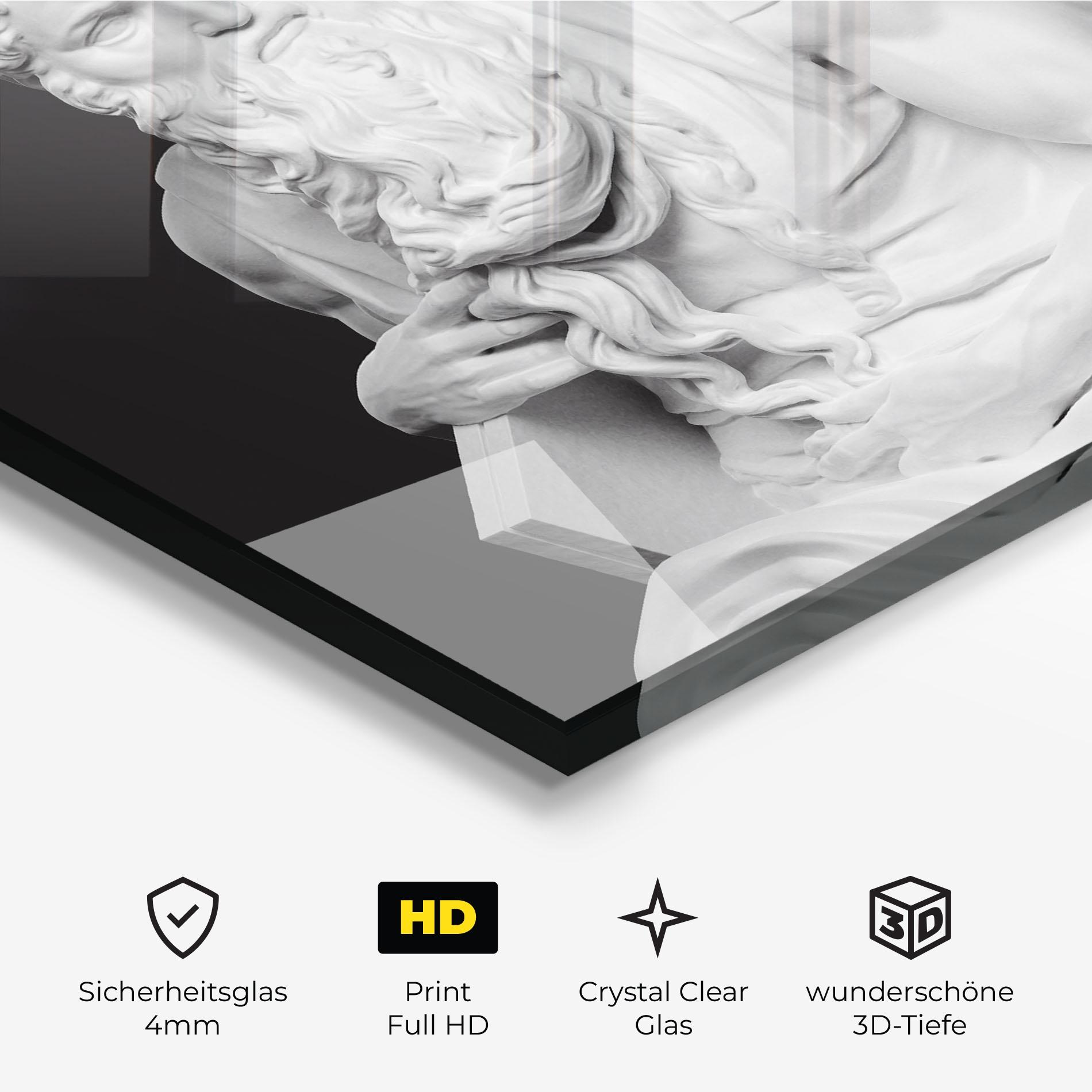 Glasbild Moses Statue mockup 3
