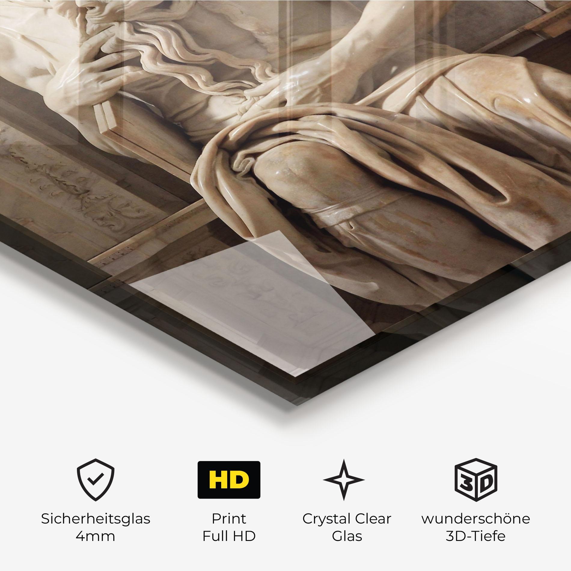 Glasbild Statue Moses mockup 3