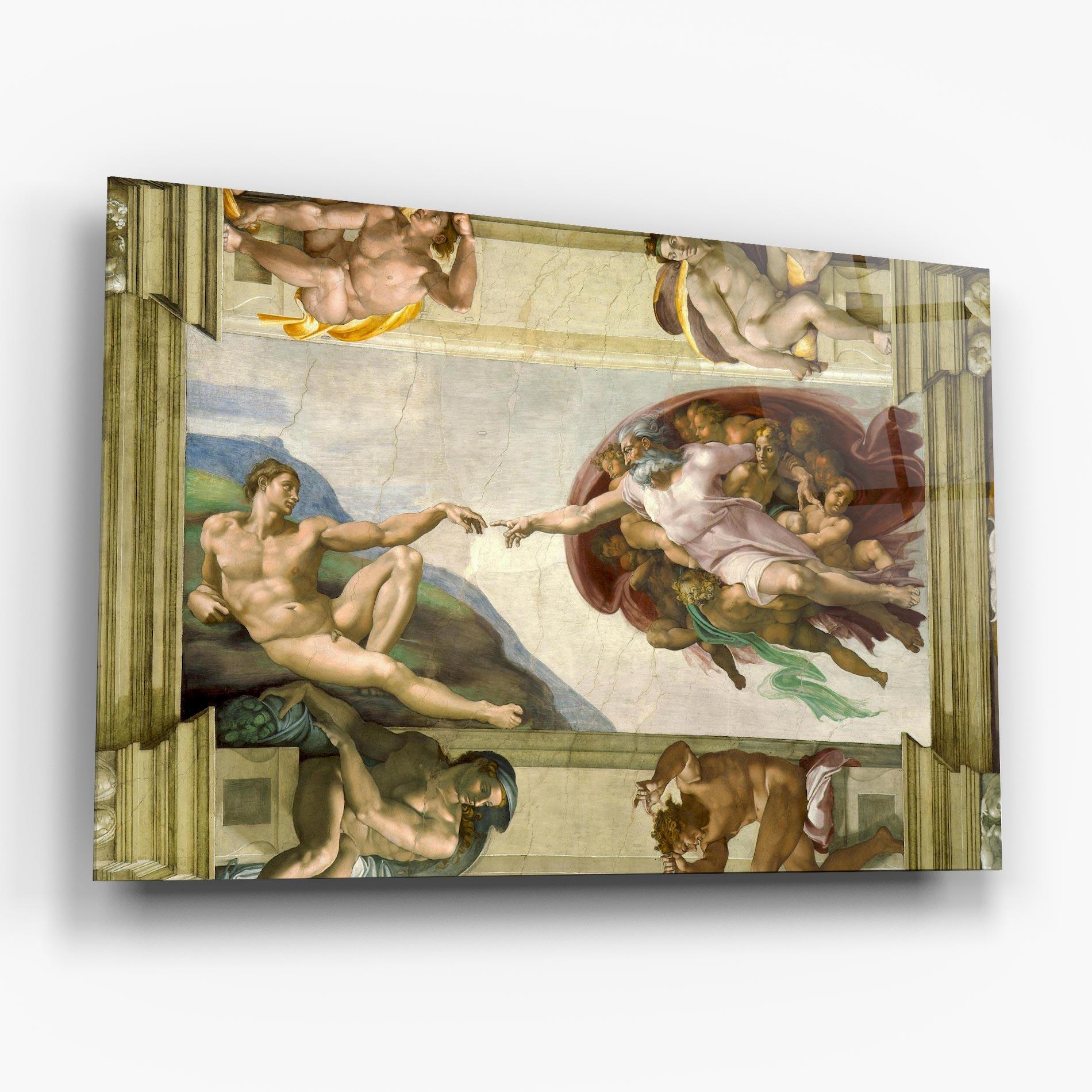 Glasbild Creacion De Adam mockup 6