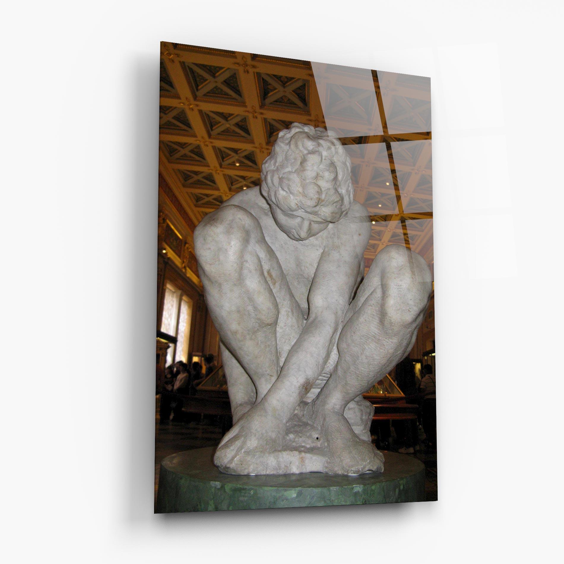 Glasbild Crouching Boy mockup 6