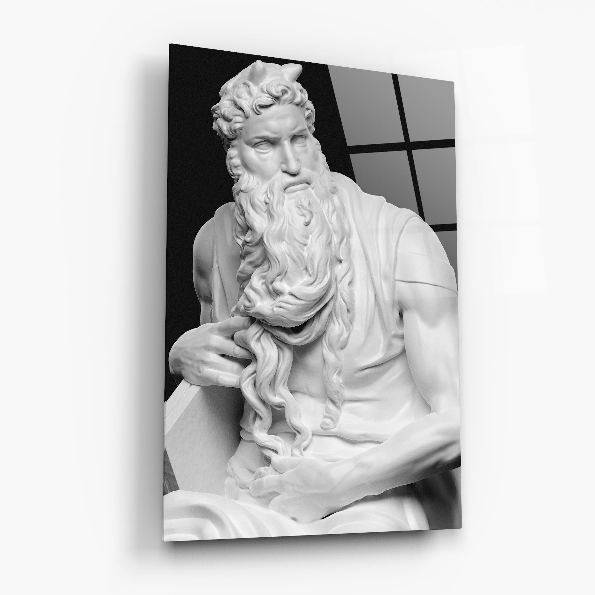 Glasbild Moses Statue mockup 6