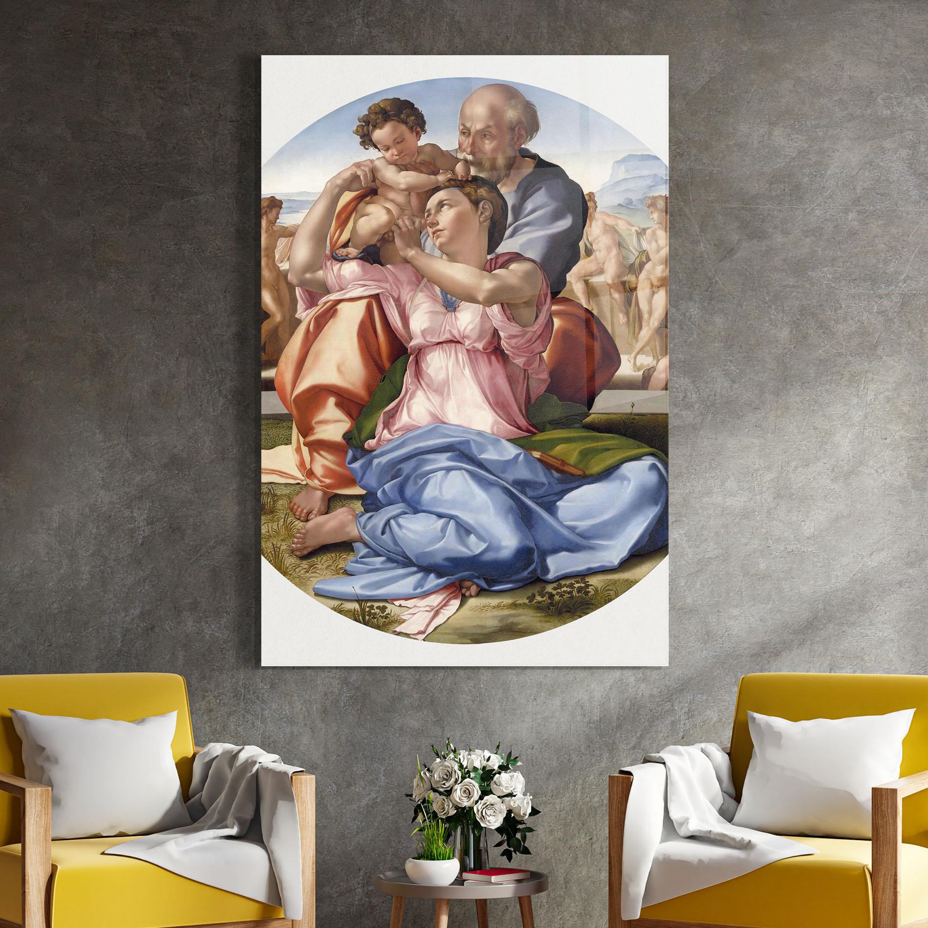 Glasbild Doni Tondo mockup 4