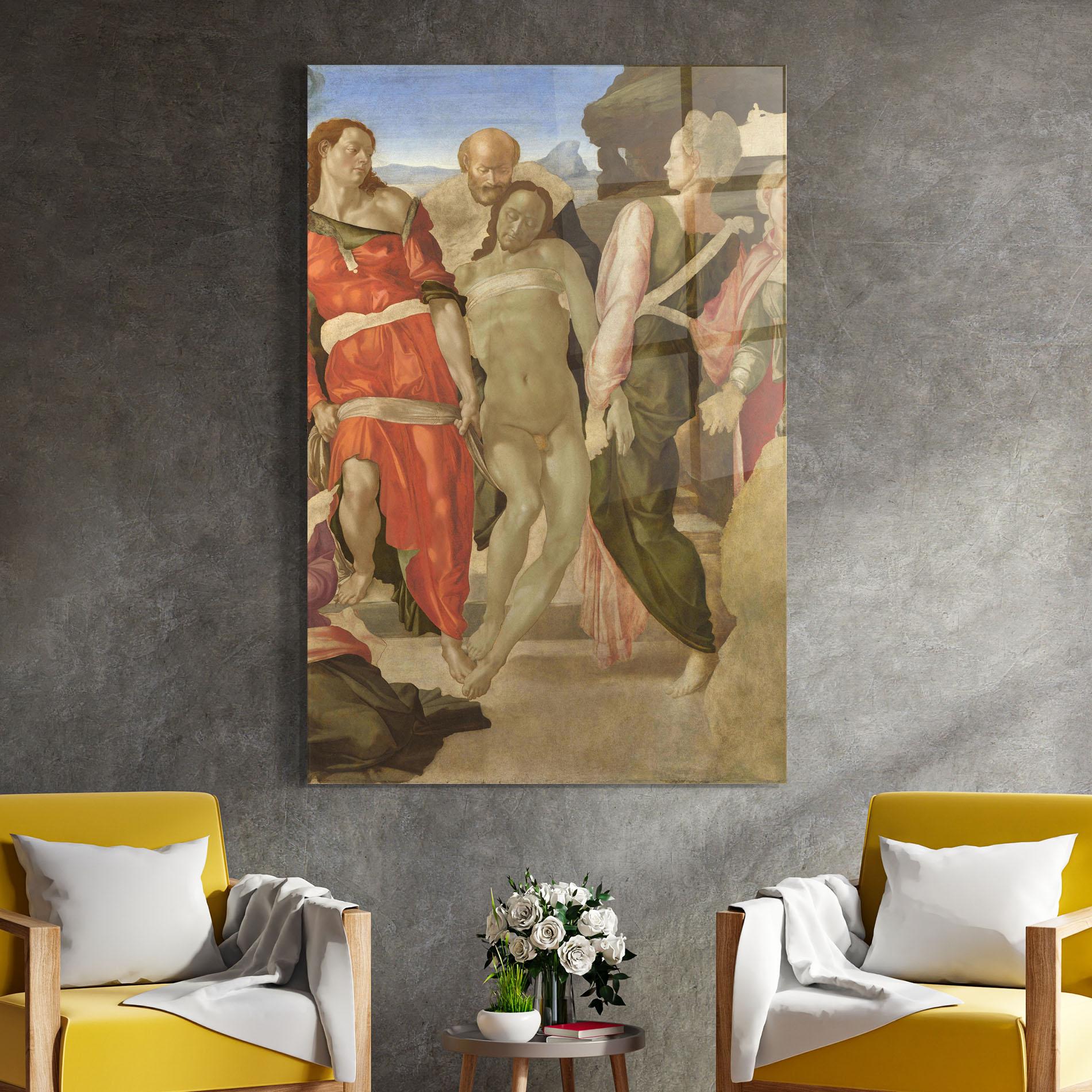 Glasbild Entombment mockup 4