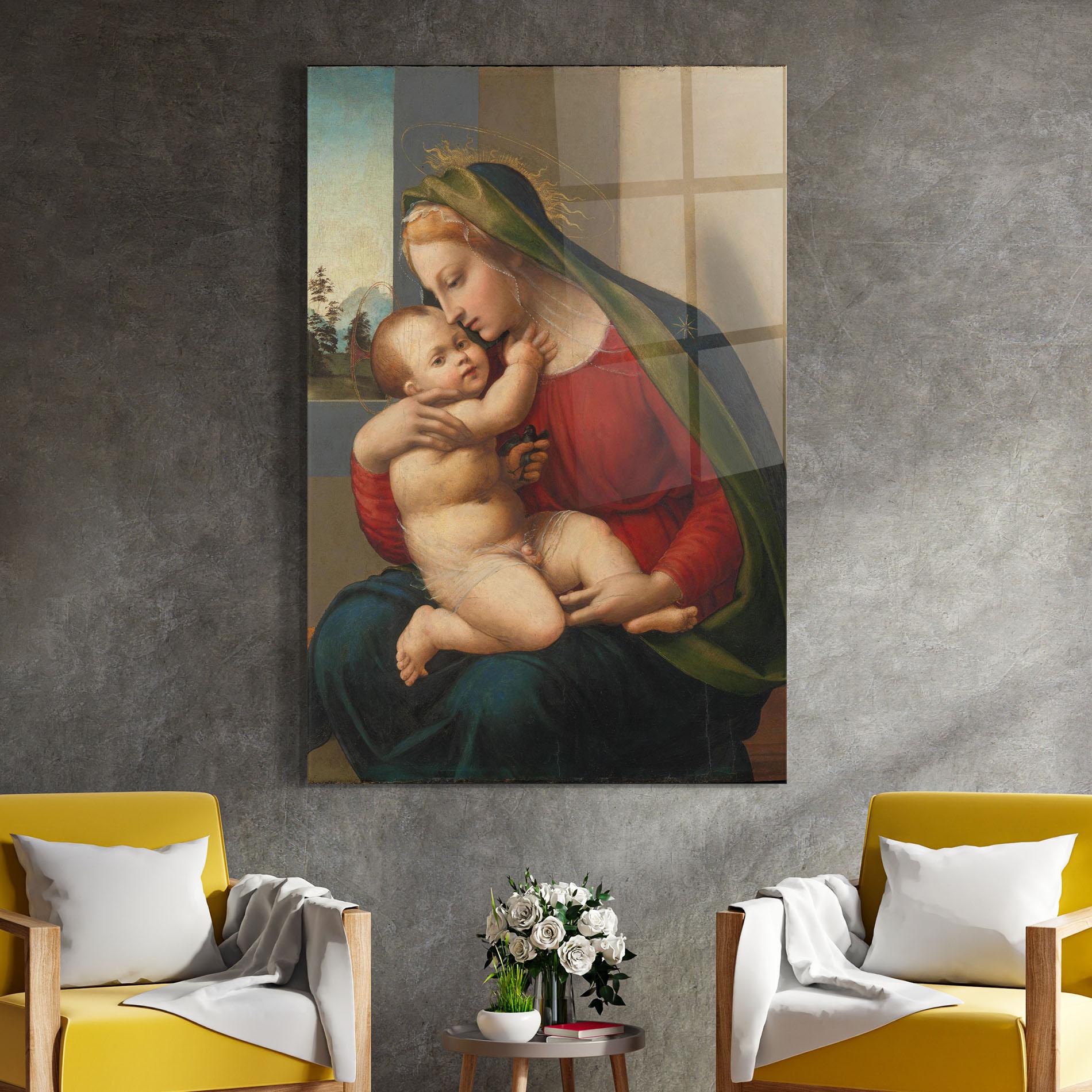 Glasbild Madonna And Child mockup 4