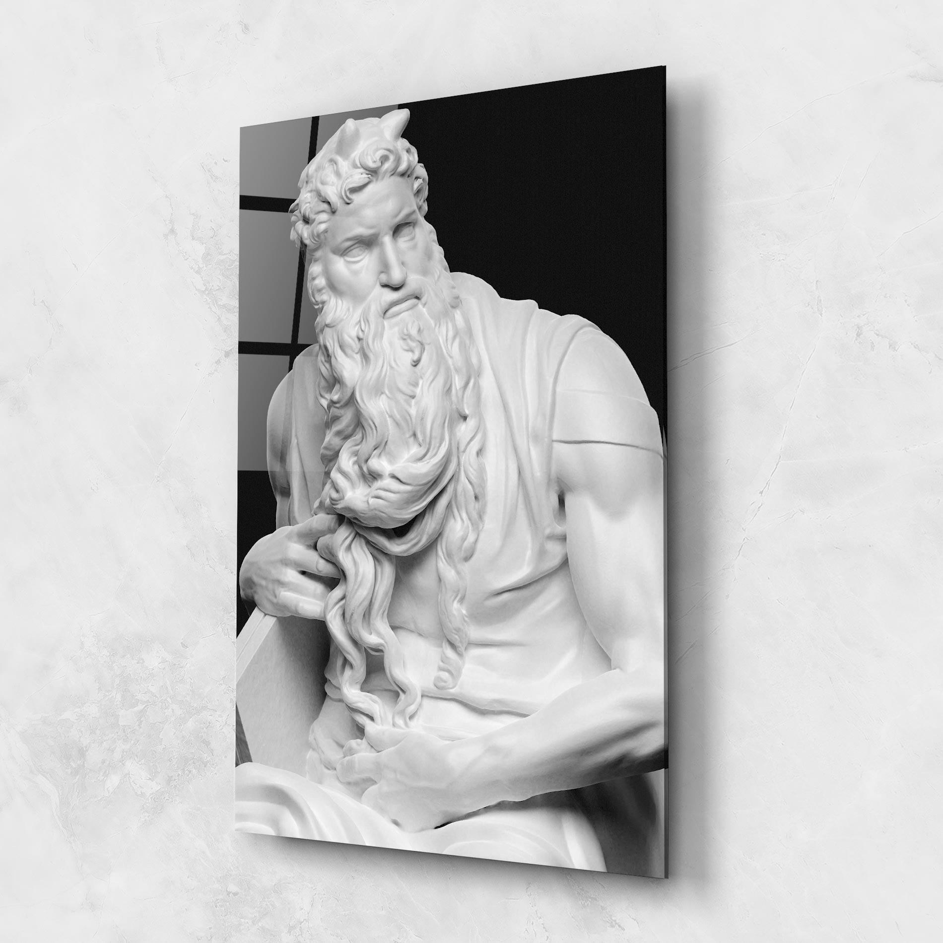 Glasbild Moses Statue mockup 1