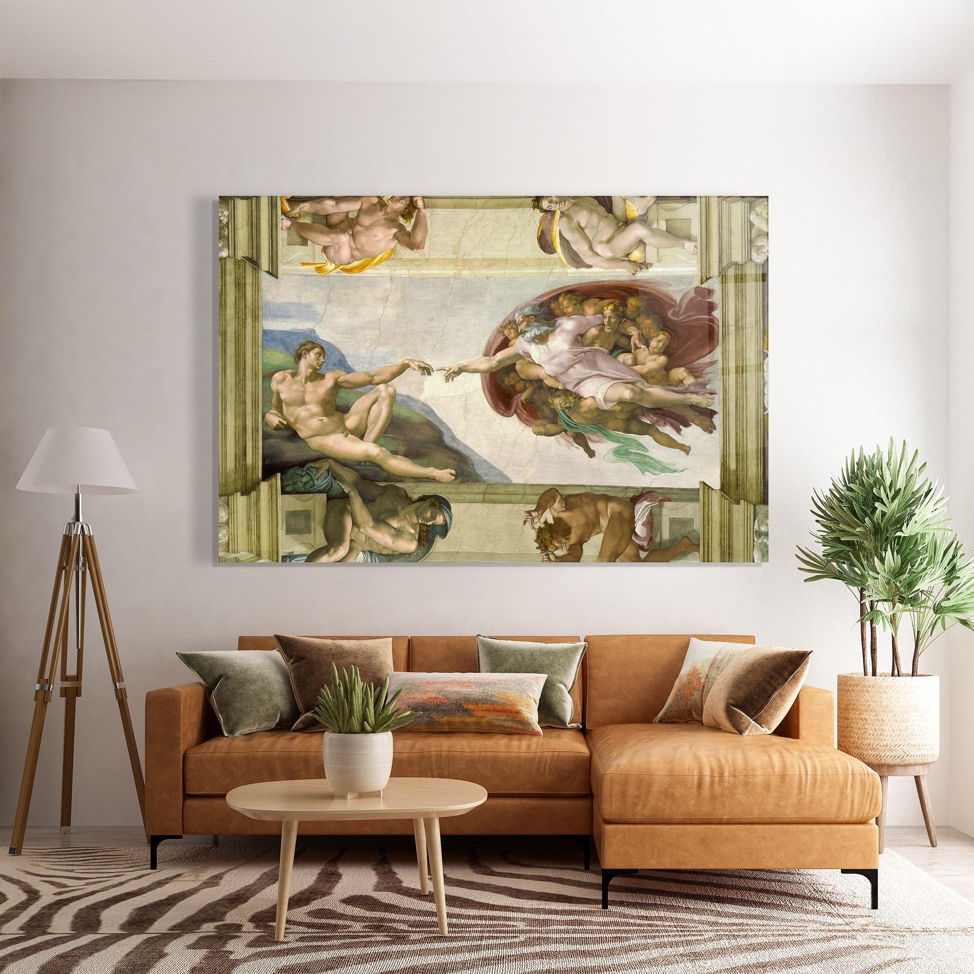 Glasbild Creacion De Adam mockup 7