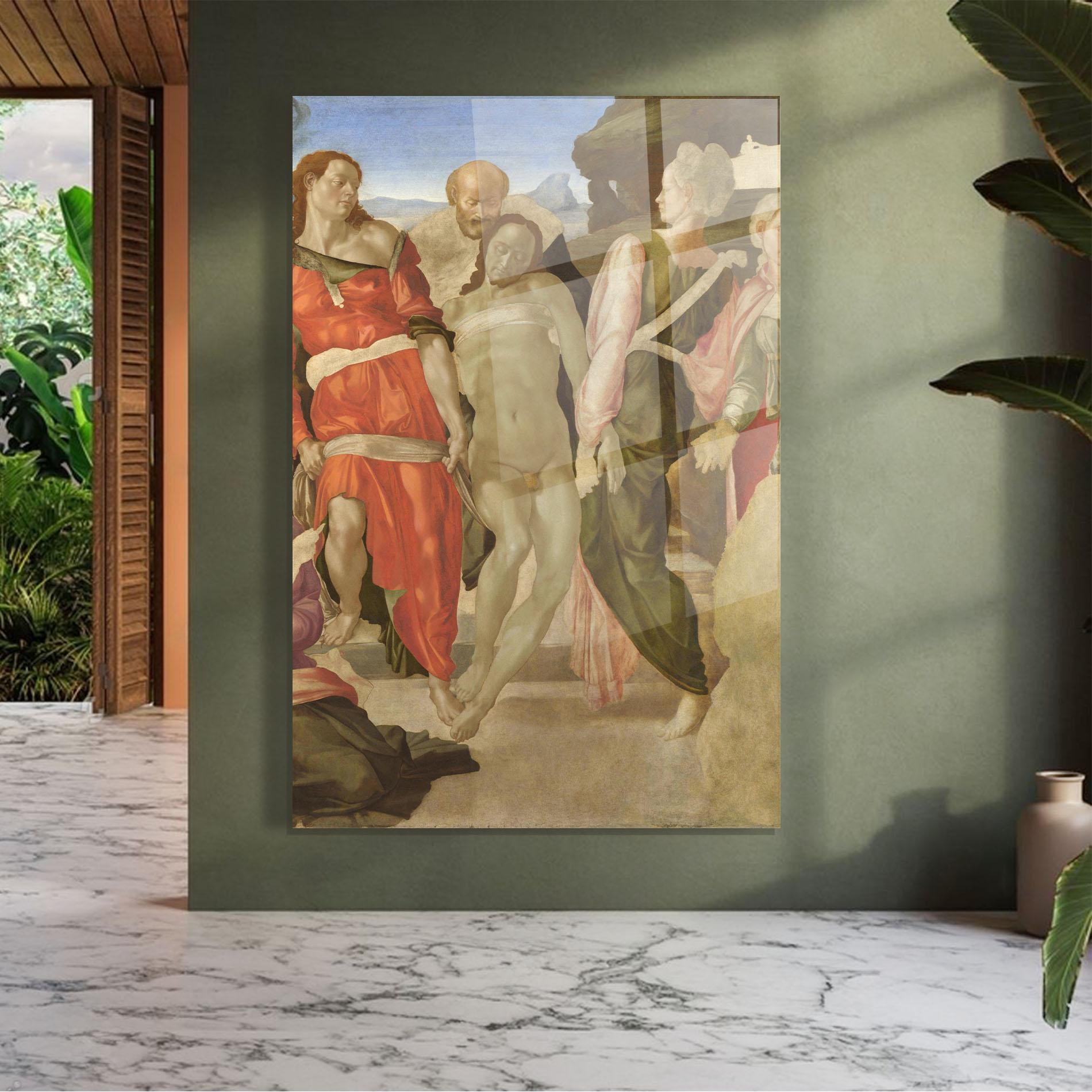 Glasbild Entombment mockup 7