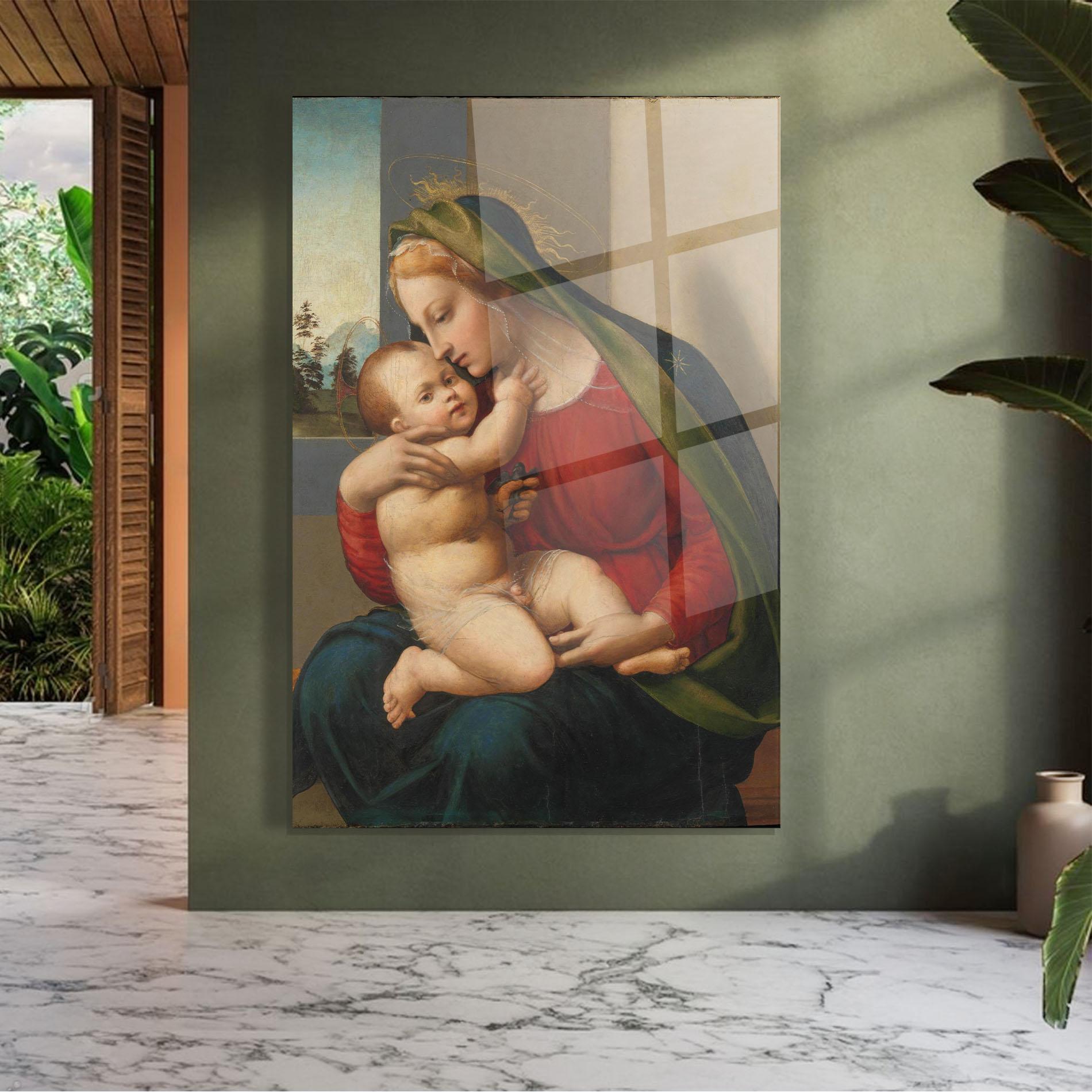 Glasbild Madonna And Child mockup 7