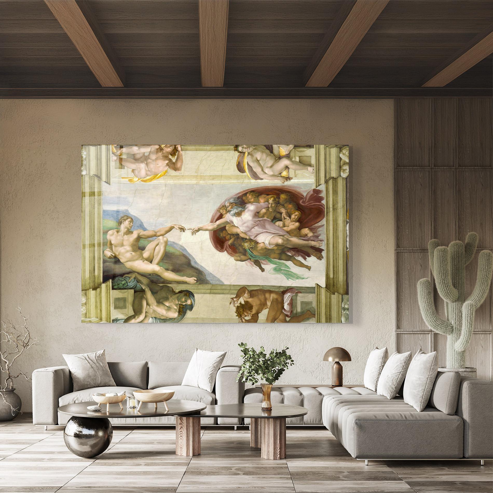 Glasbild Creacion De Adam mockup 8