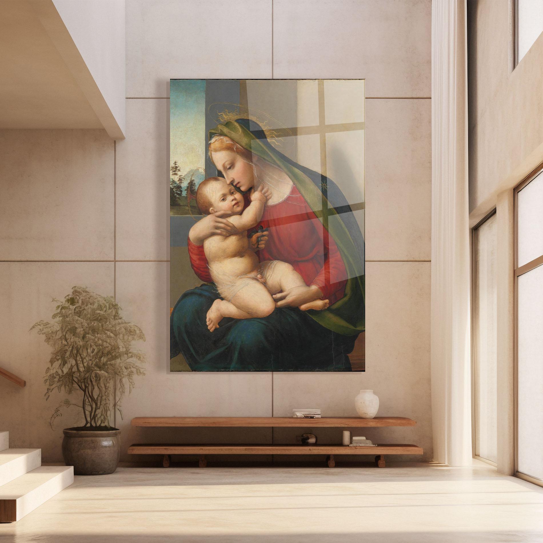 Glasbild Madonna And Child mockup 8