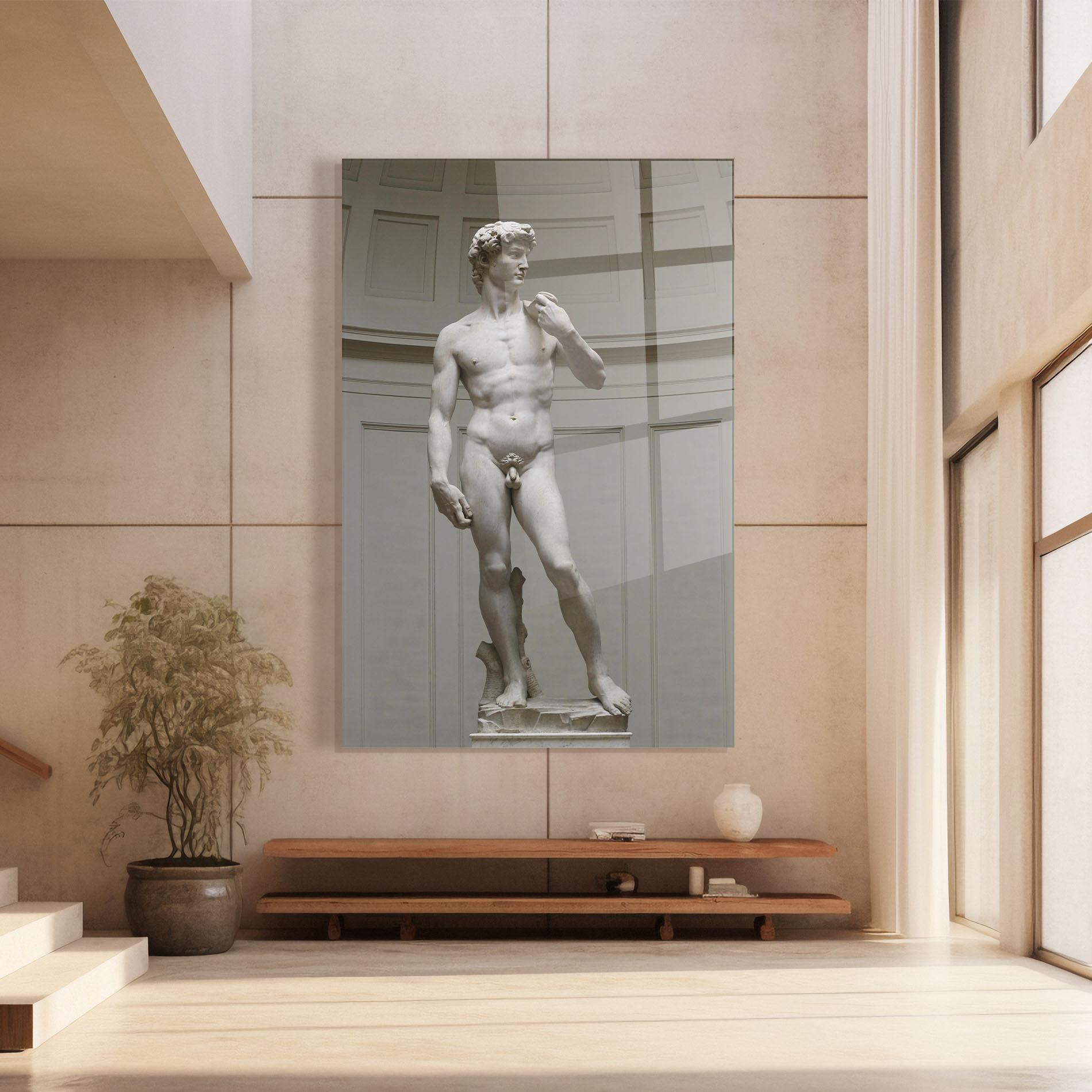Glasbild Michelangelo Statue mockup 8