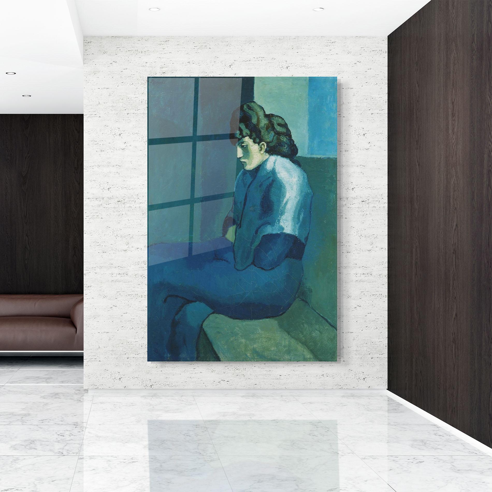 Glasbild Femme Assise mockup 9