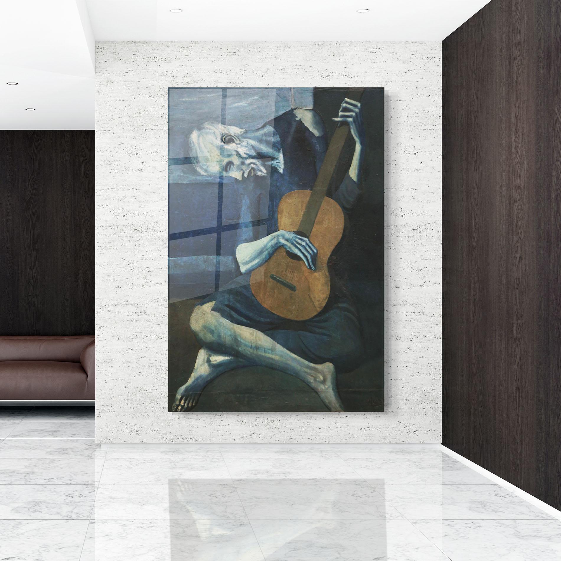 Glasbild Old Guitarist mockup 9