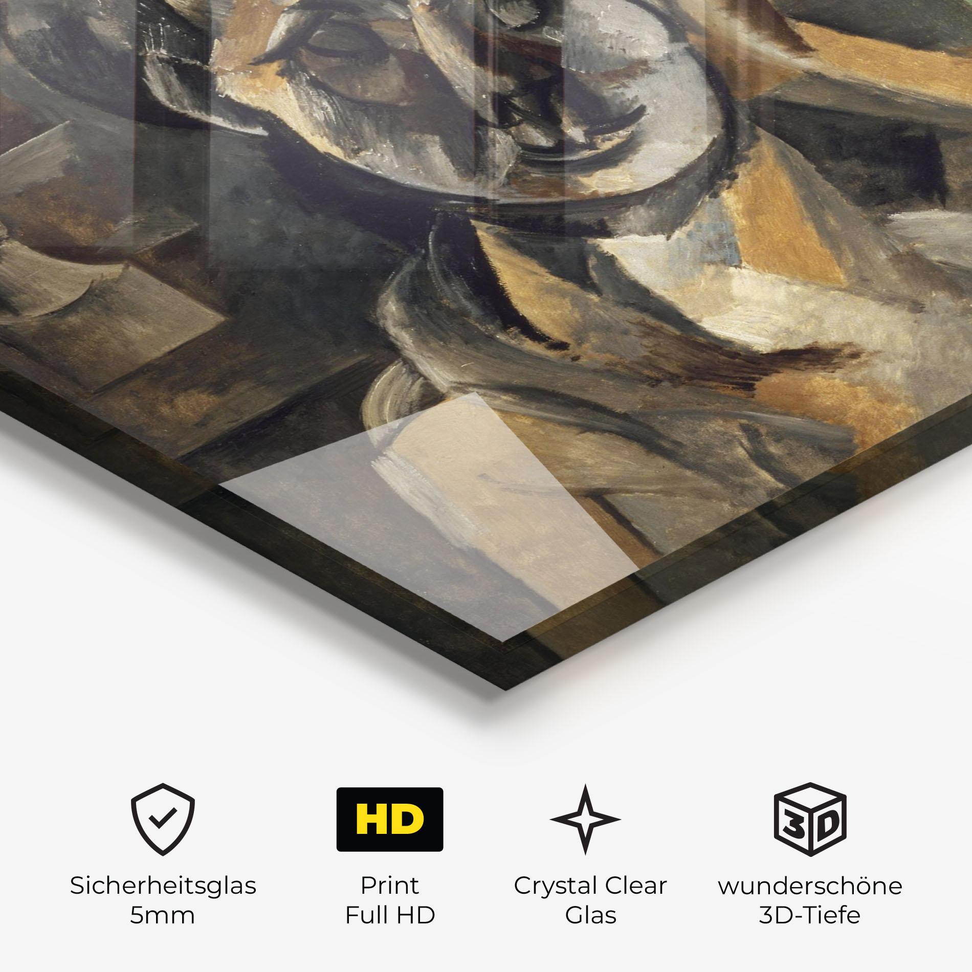 Glasbild Woman With Mustard mockup 3