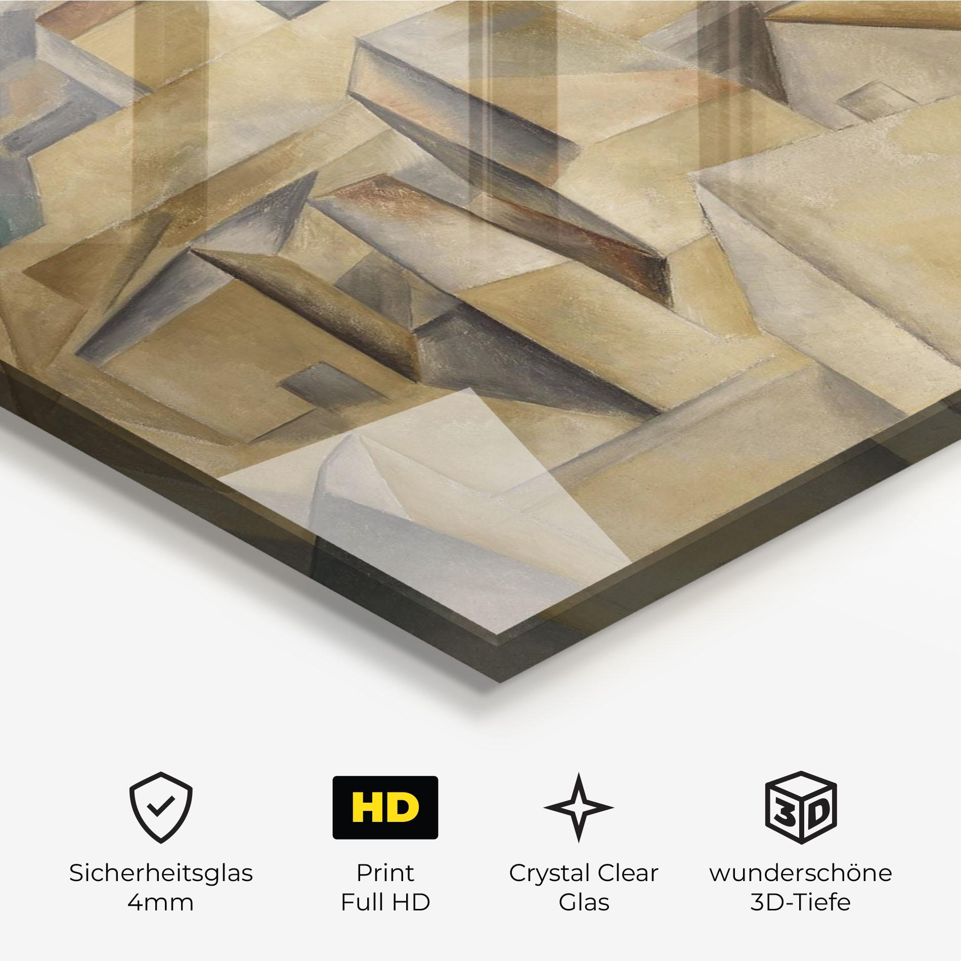 Glasbild Houses On The Hill mockup 3