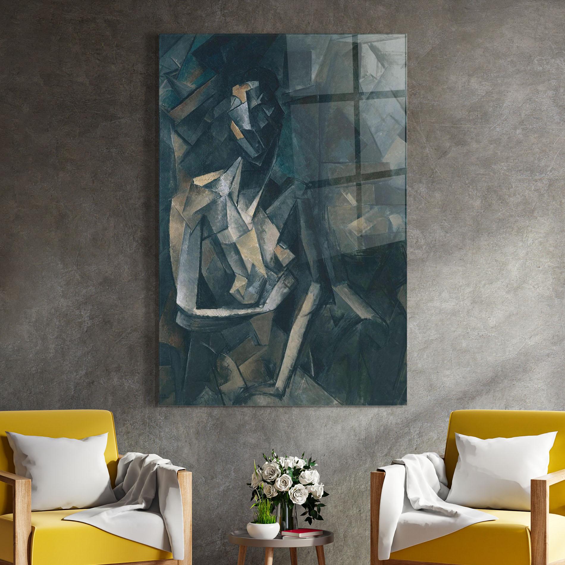 Glasbild Dans Un Fauteuil mockup 4