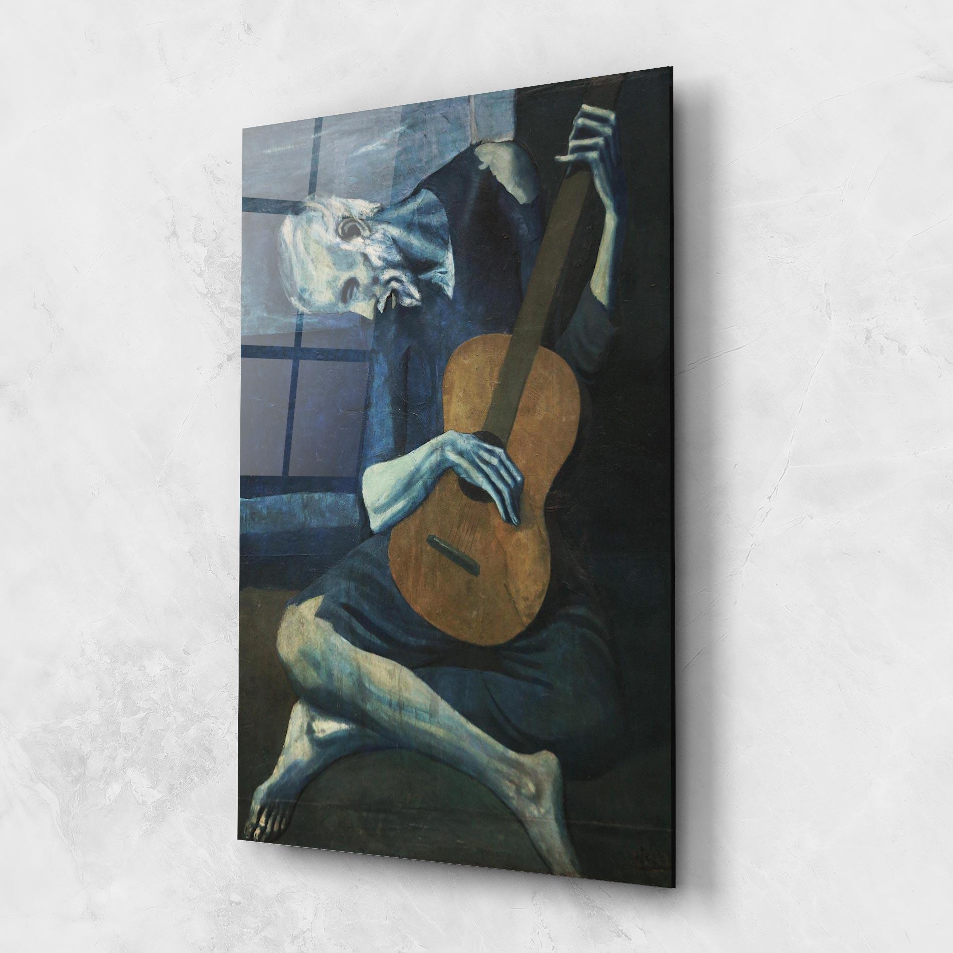 Glasbild Old Guitarist mockup 1