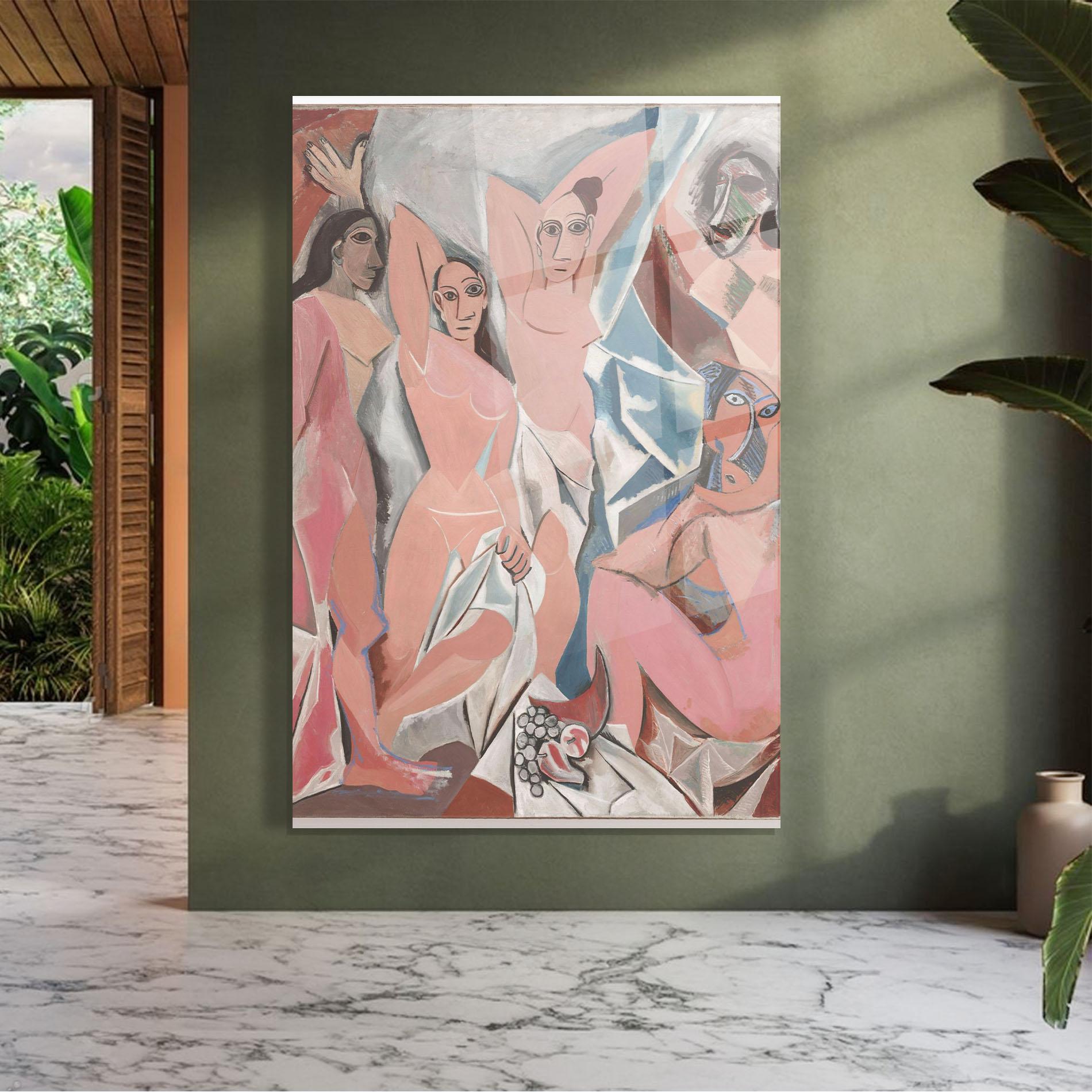 Glasbild Les Demoiselles mockup 7