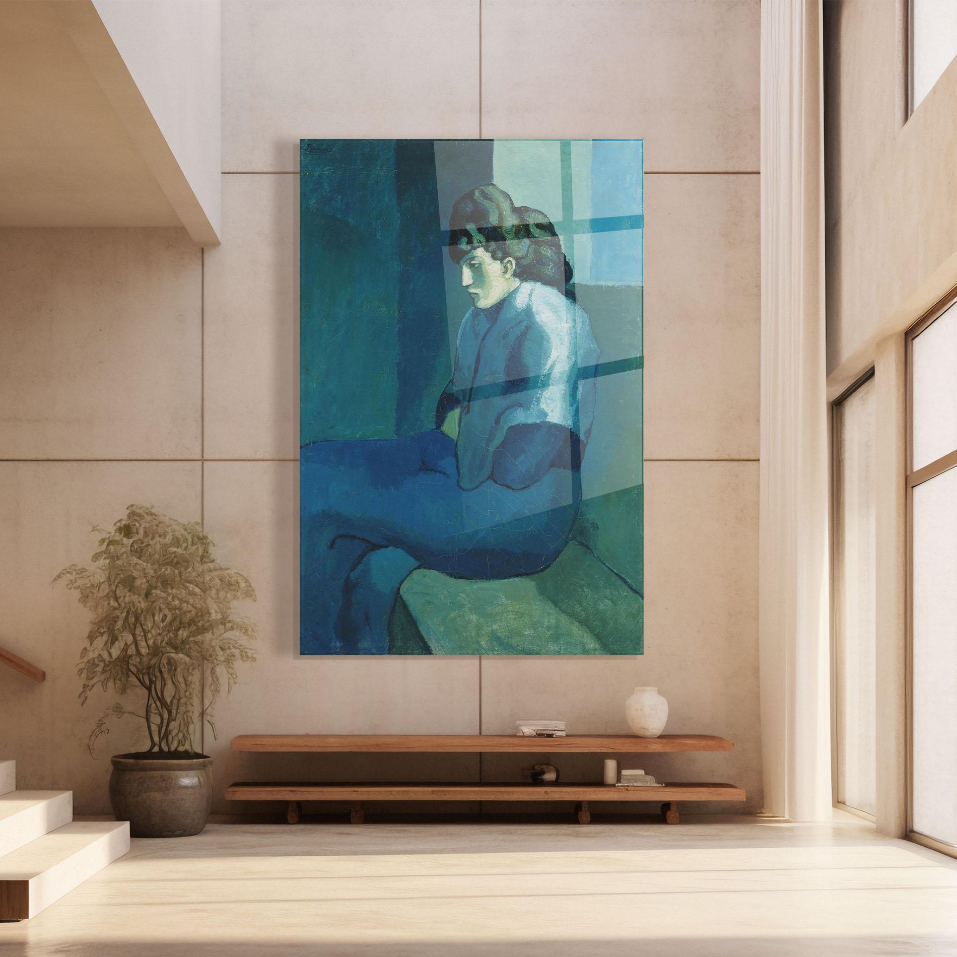 Glasbild Femme Assise mockup 8