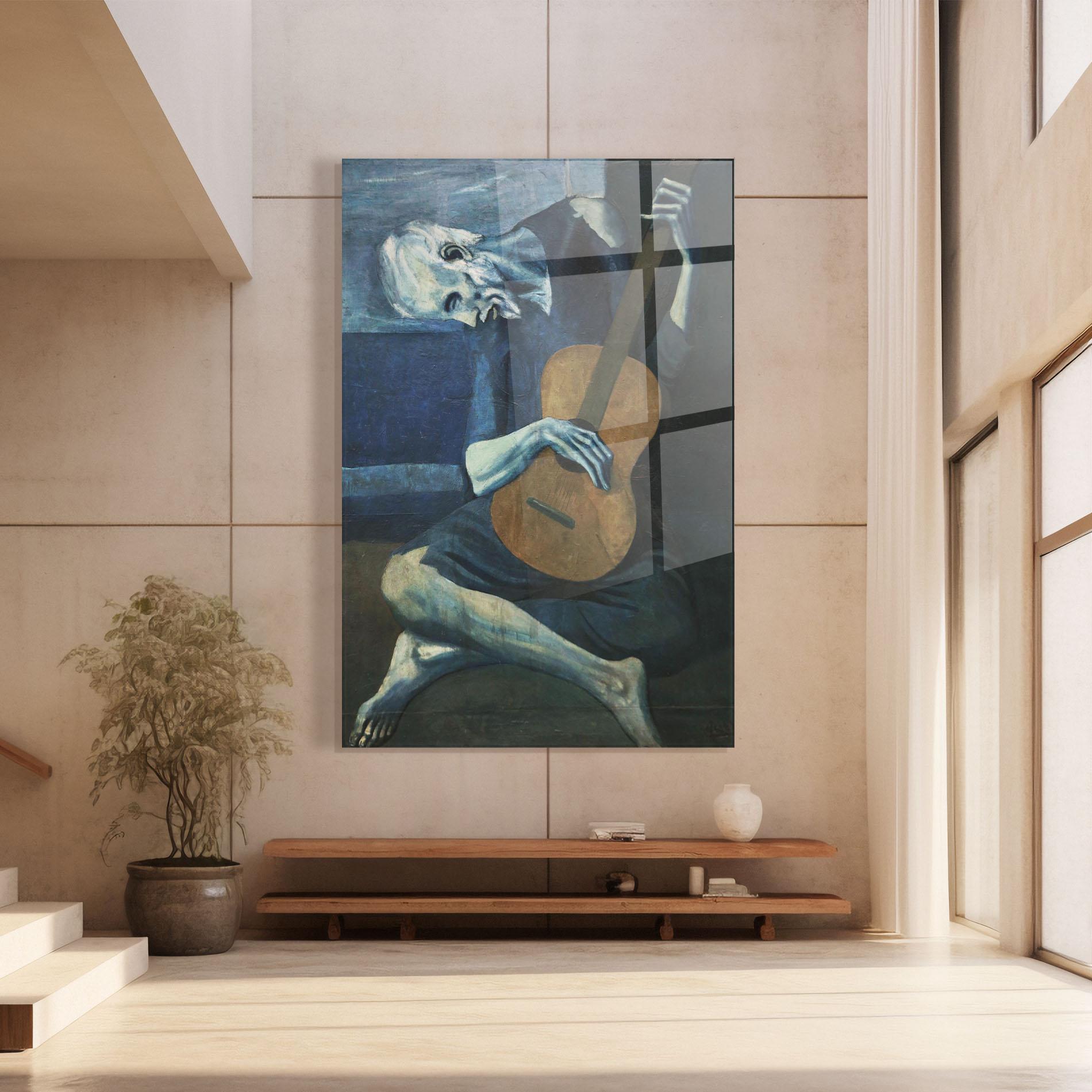 Glasbild Old Guitarist mockup 8