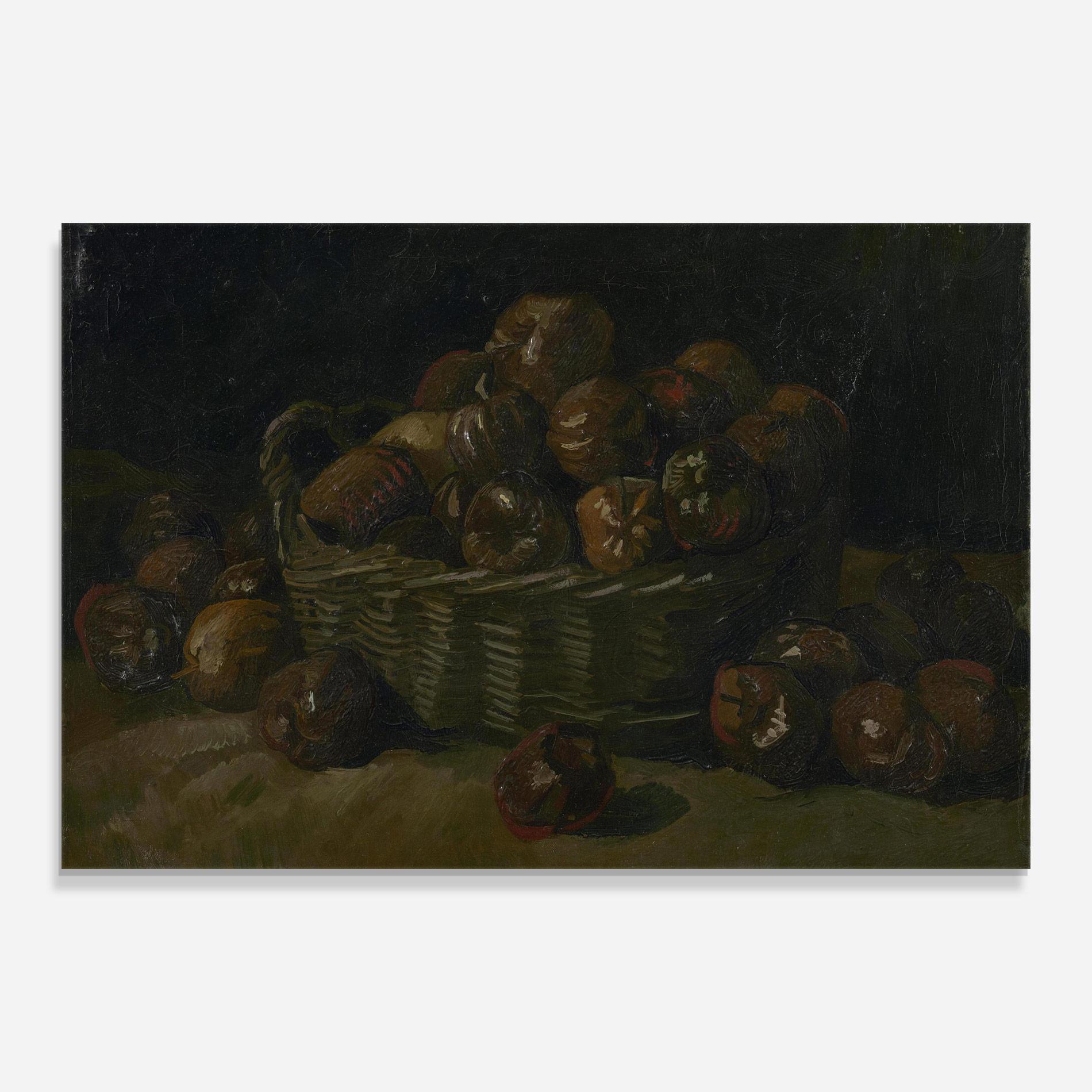 Glasbild Mand Met Appels Art mockup 0