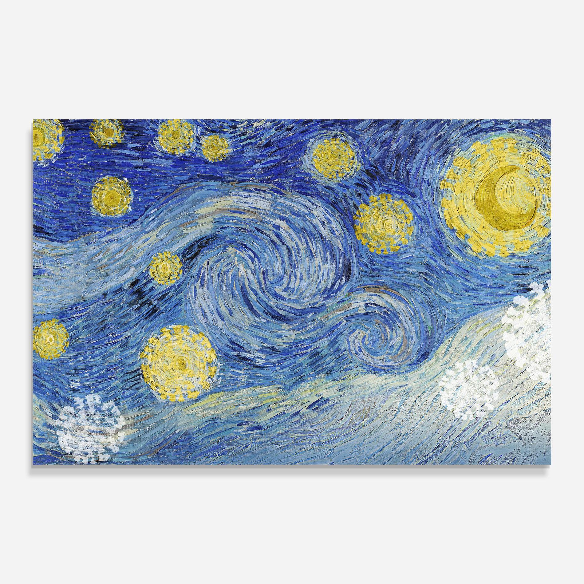 Glasbild Van Gogh Starry Night mockup 0
