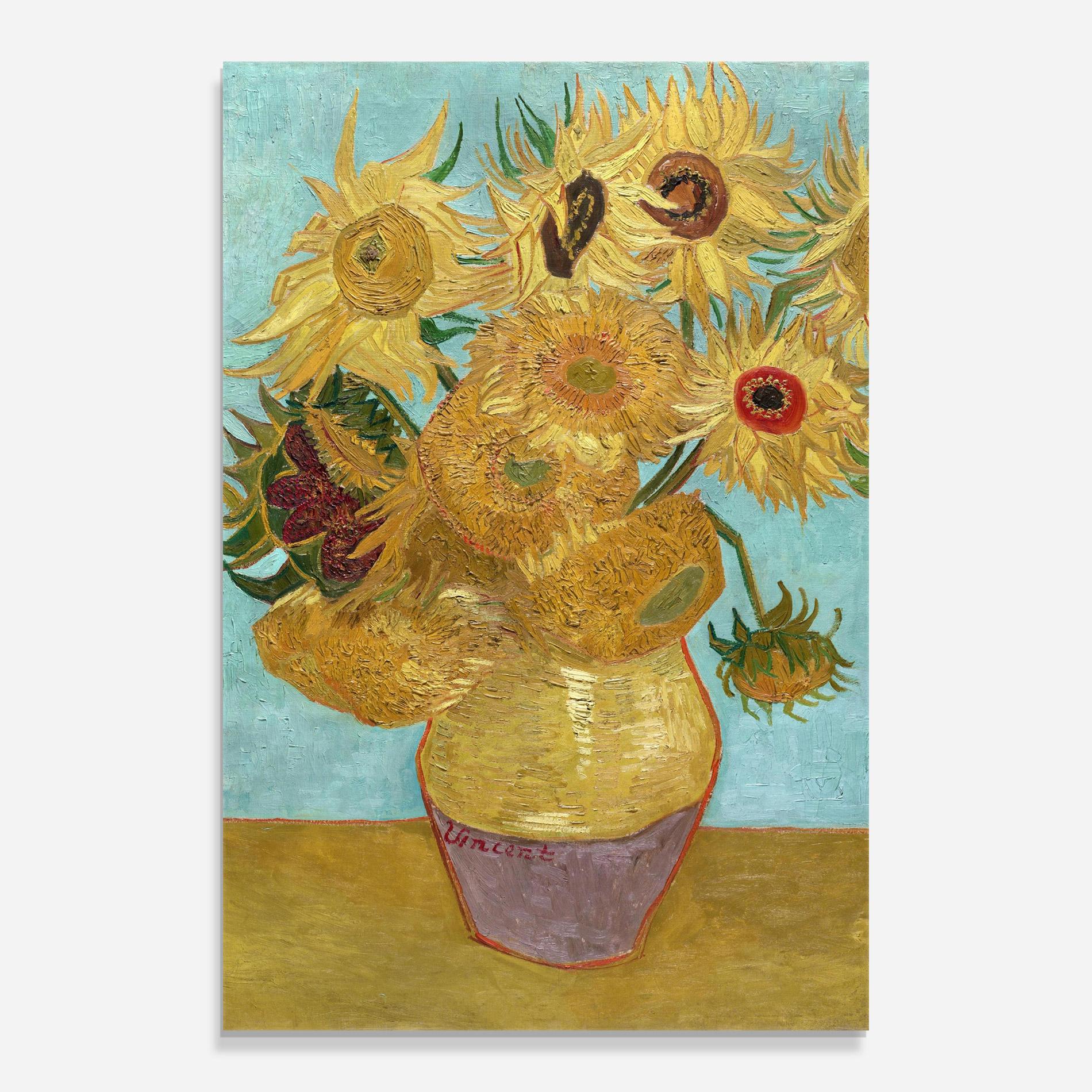 Glasbild Twelve Sunflowers mockup 0