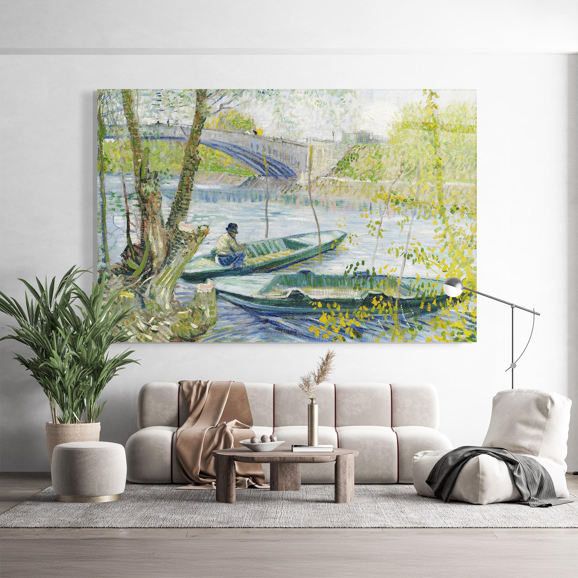 Glasbild Fishing In Spring mockup 9