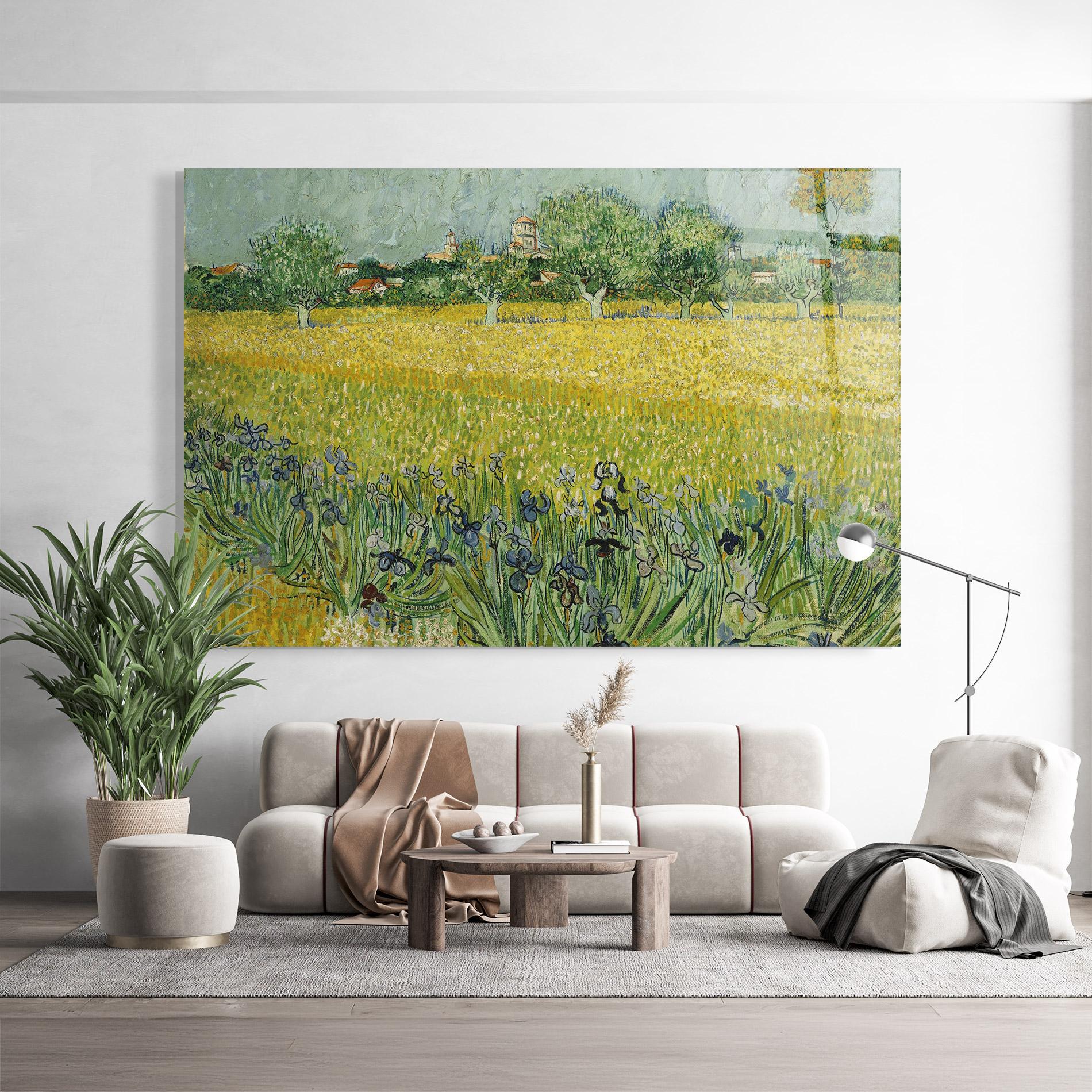 Glasbild Veld Met Bloemen mockup 9