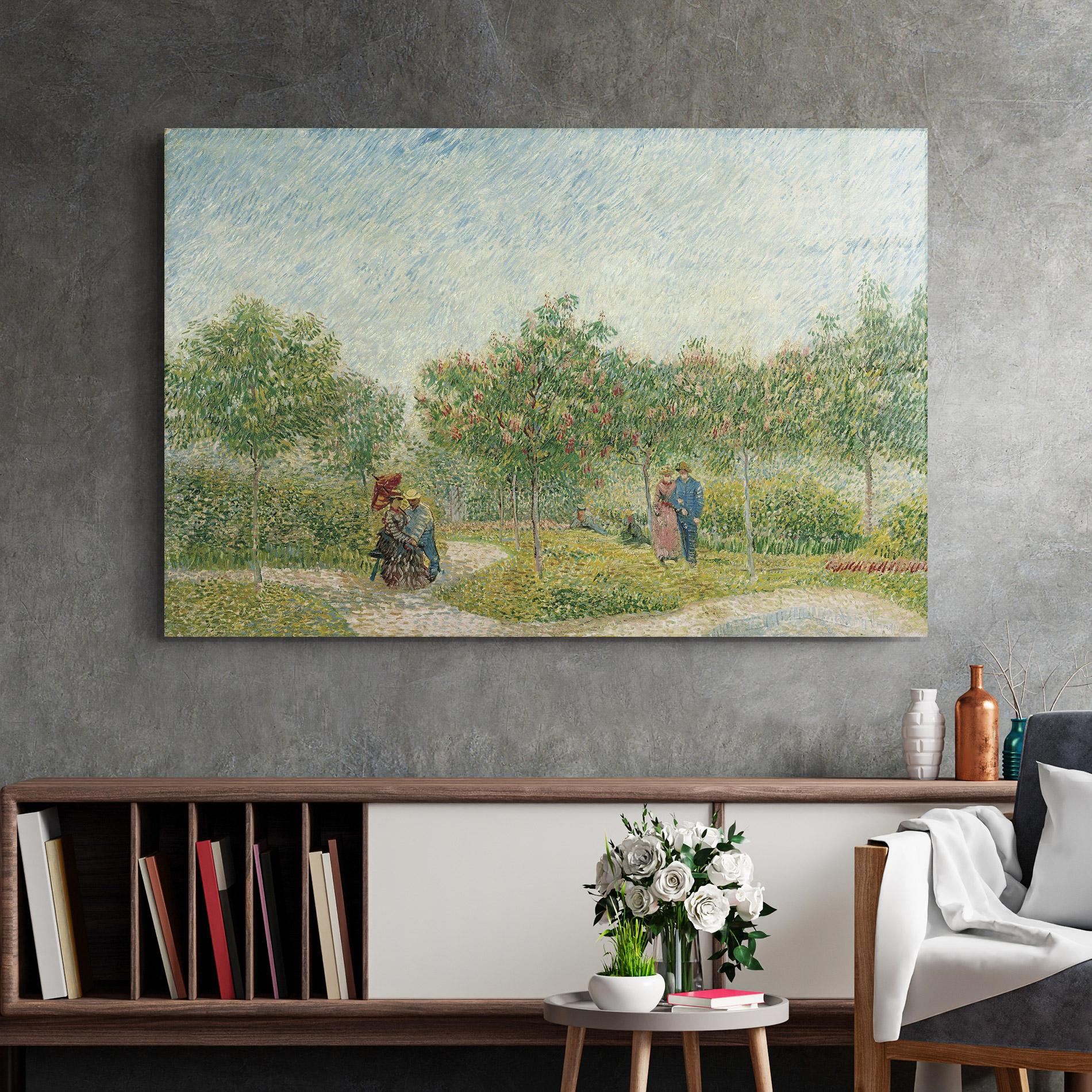 Glasbild Montmartre Met Geliefden mockup 2