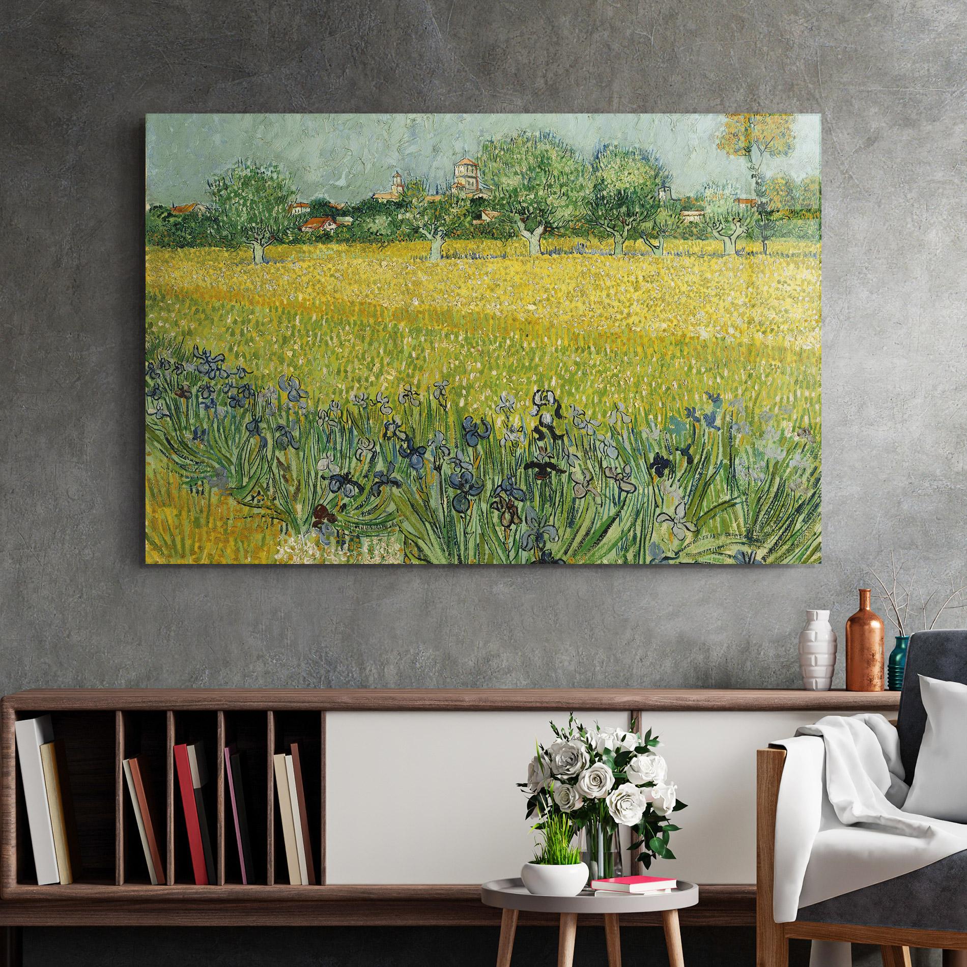 Glasbild Veld Met Bloemen mockup 2