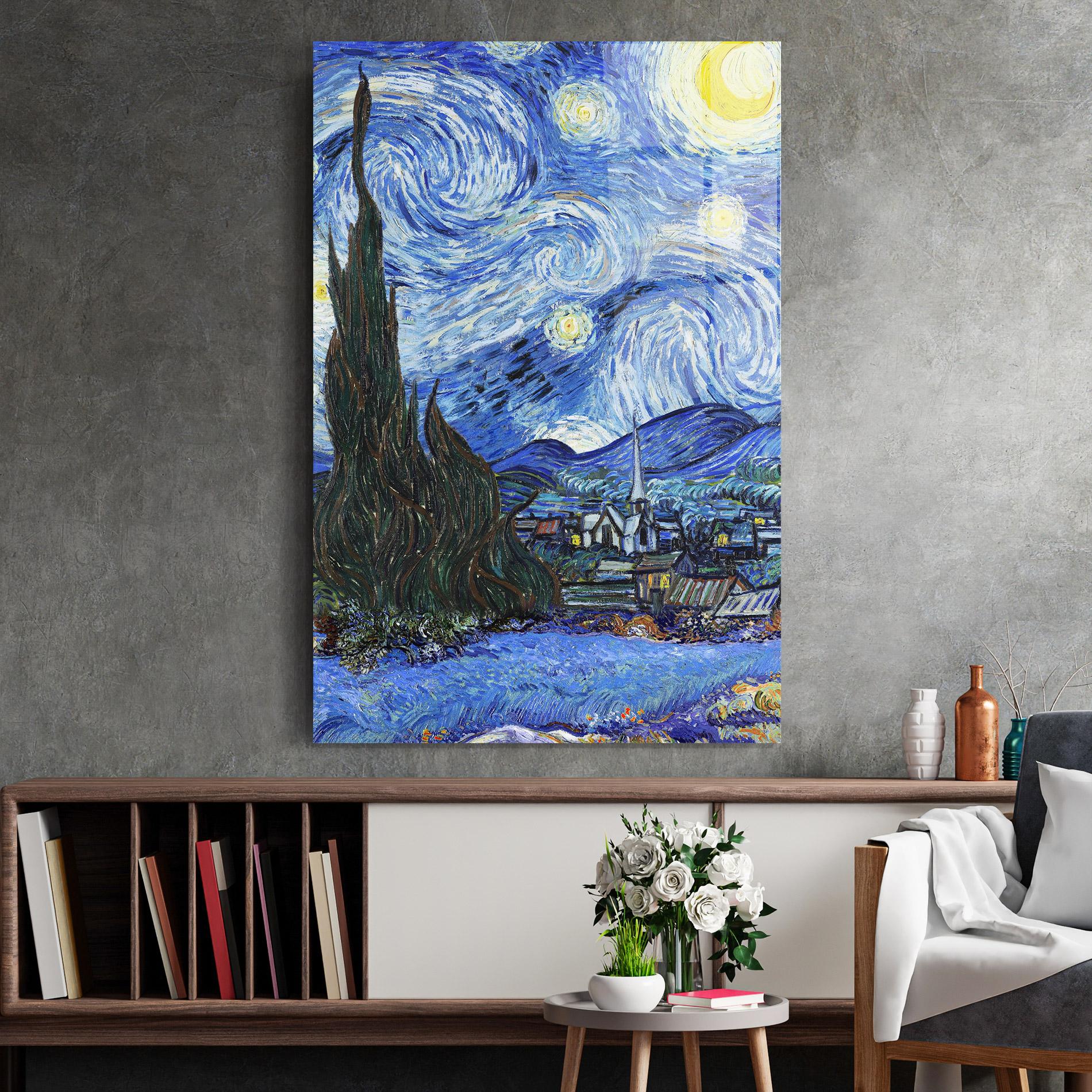 Glasbild Starry Night Art mockup 2