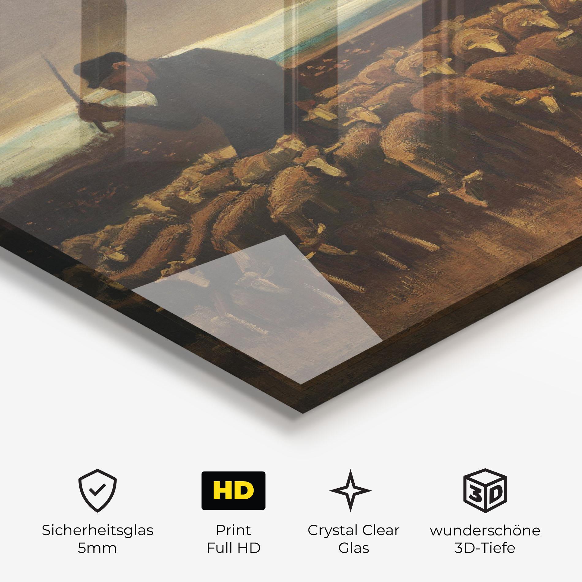 Glasbild Flock Of Sheep mockup 3