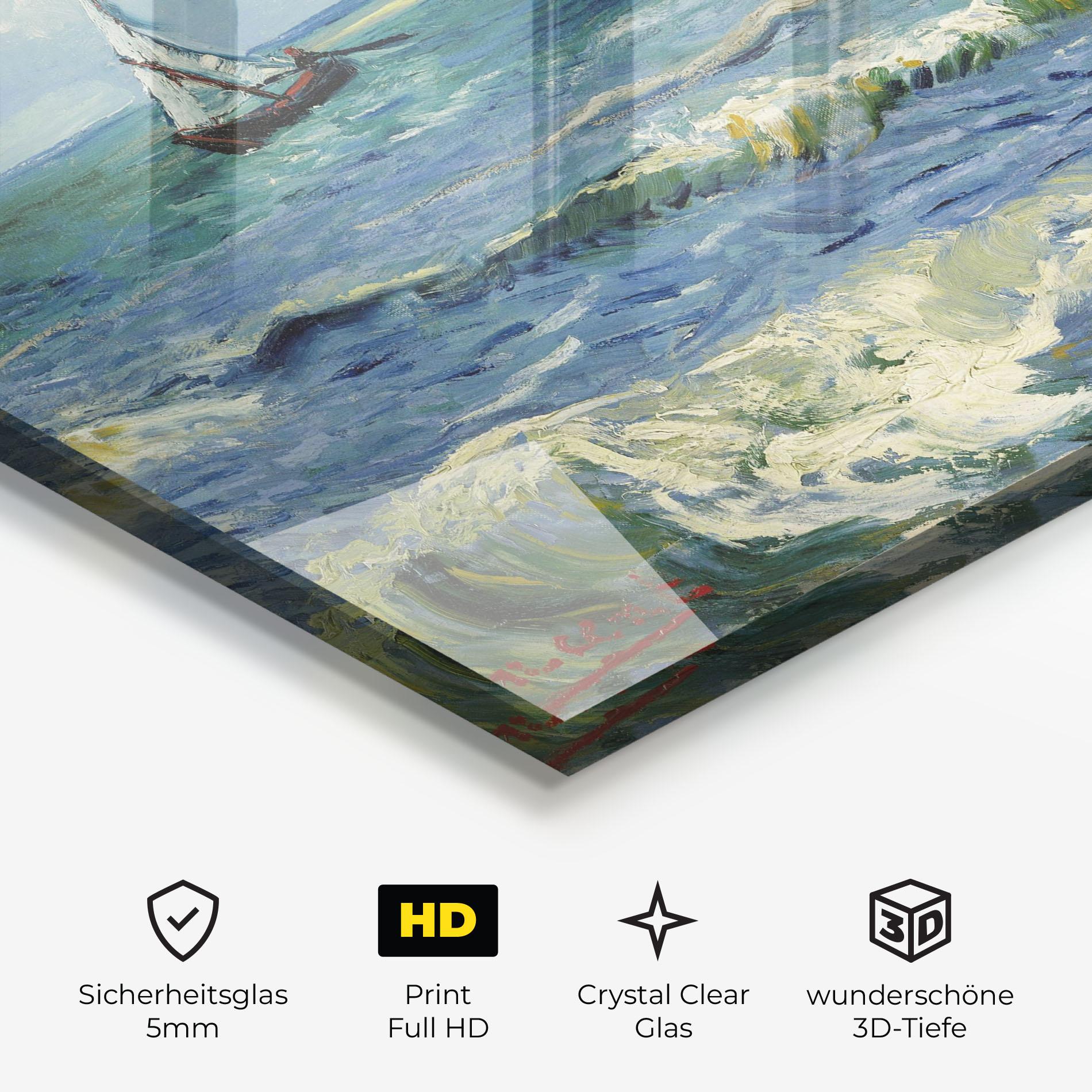 Glasbild Zeegezicht Saintes Maries mockup 3