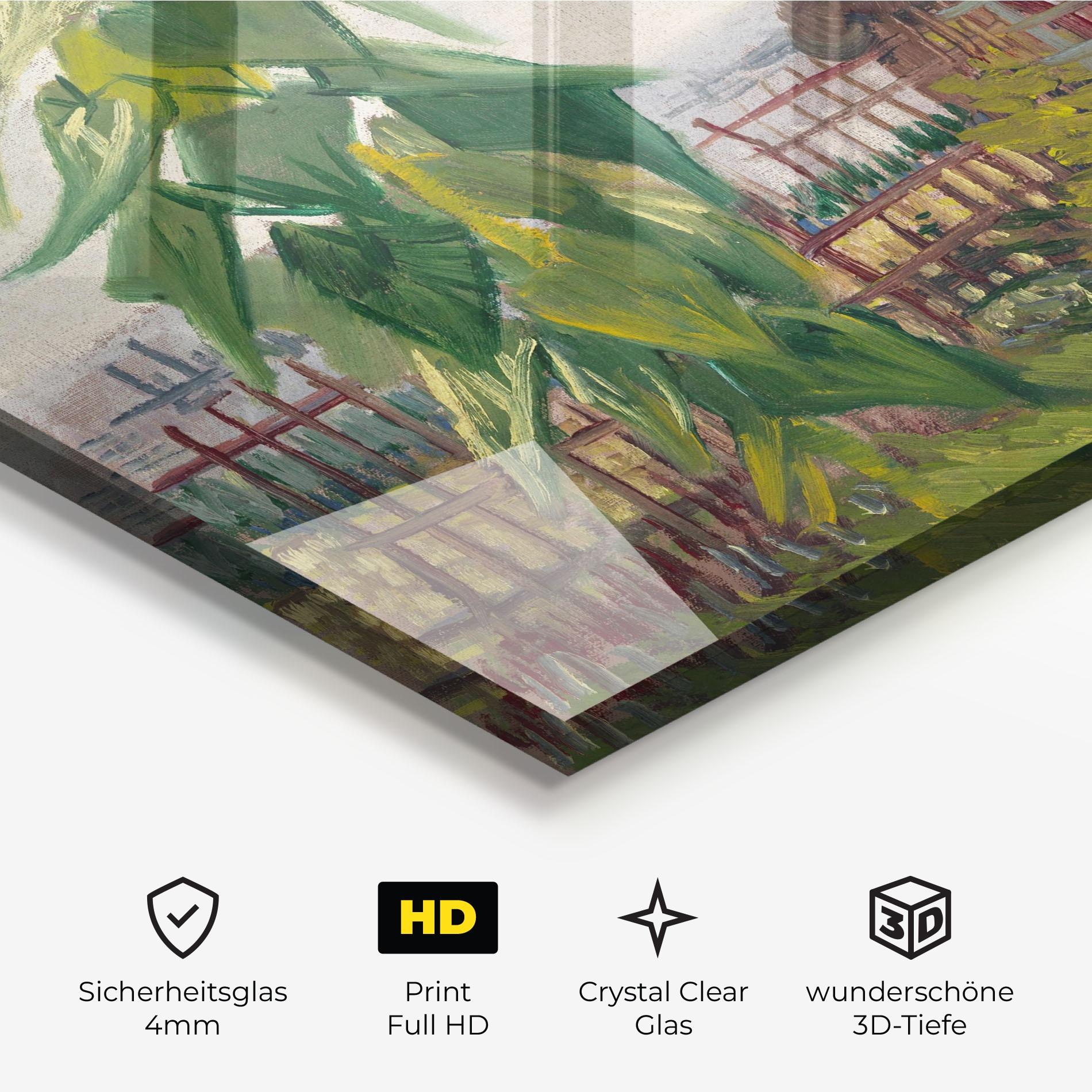 Glasbild Allotment With Sunflower mockup 3