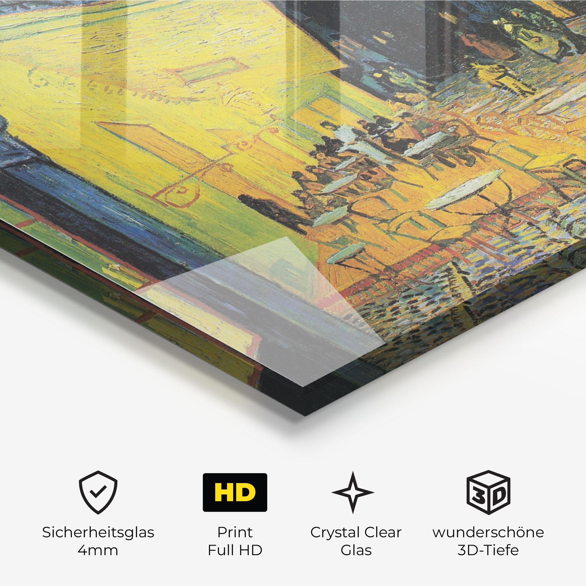 Glasbild Cafe Terrace At Night mockup 3