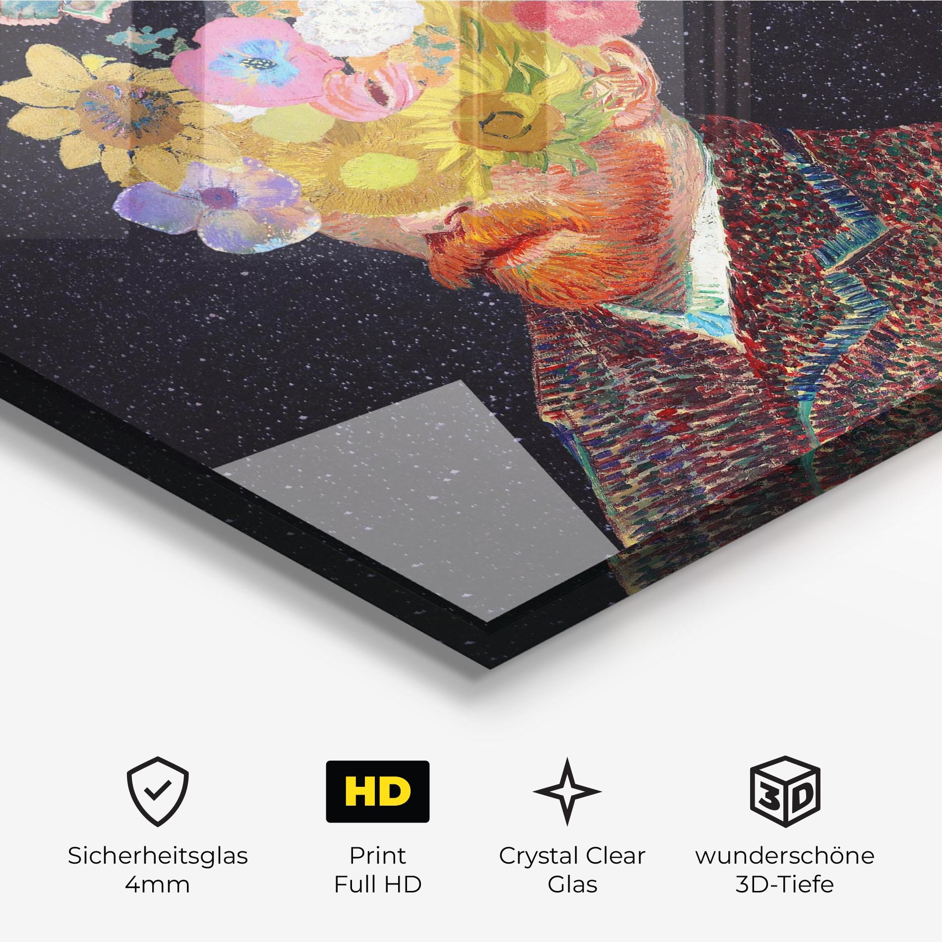 Glasbild Flower Self Portrait mockup 3