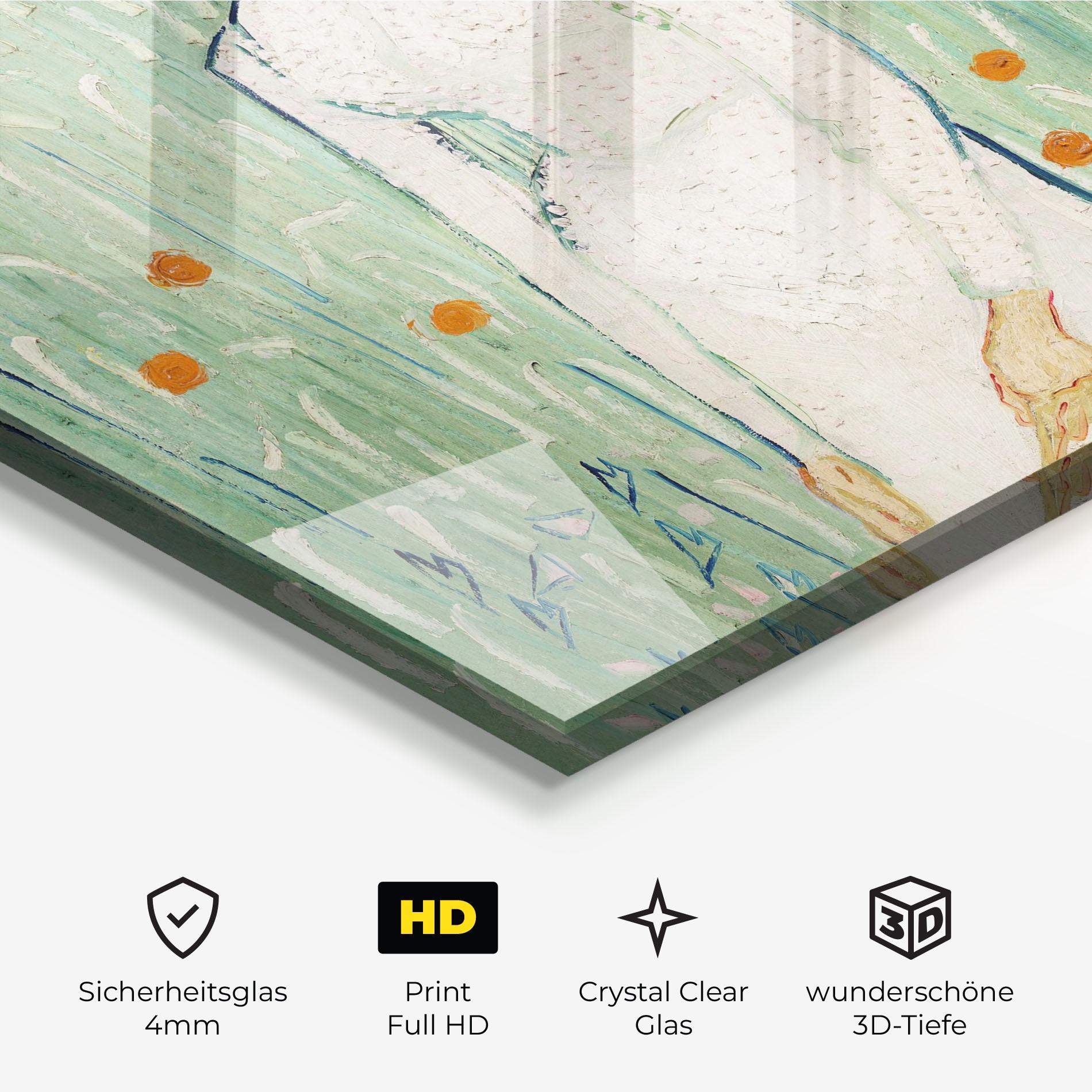 Glasbild Girl In White mockup 3