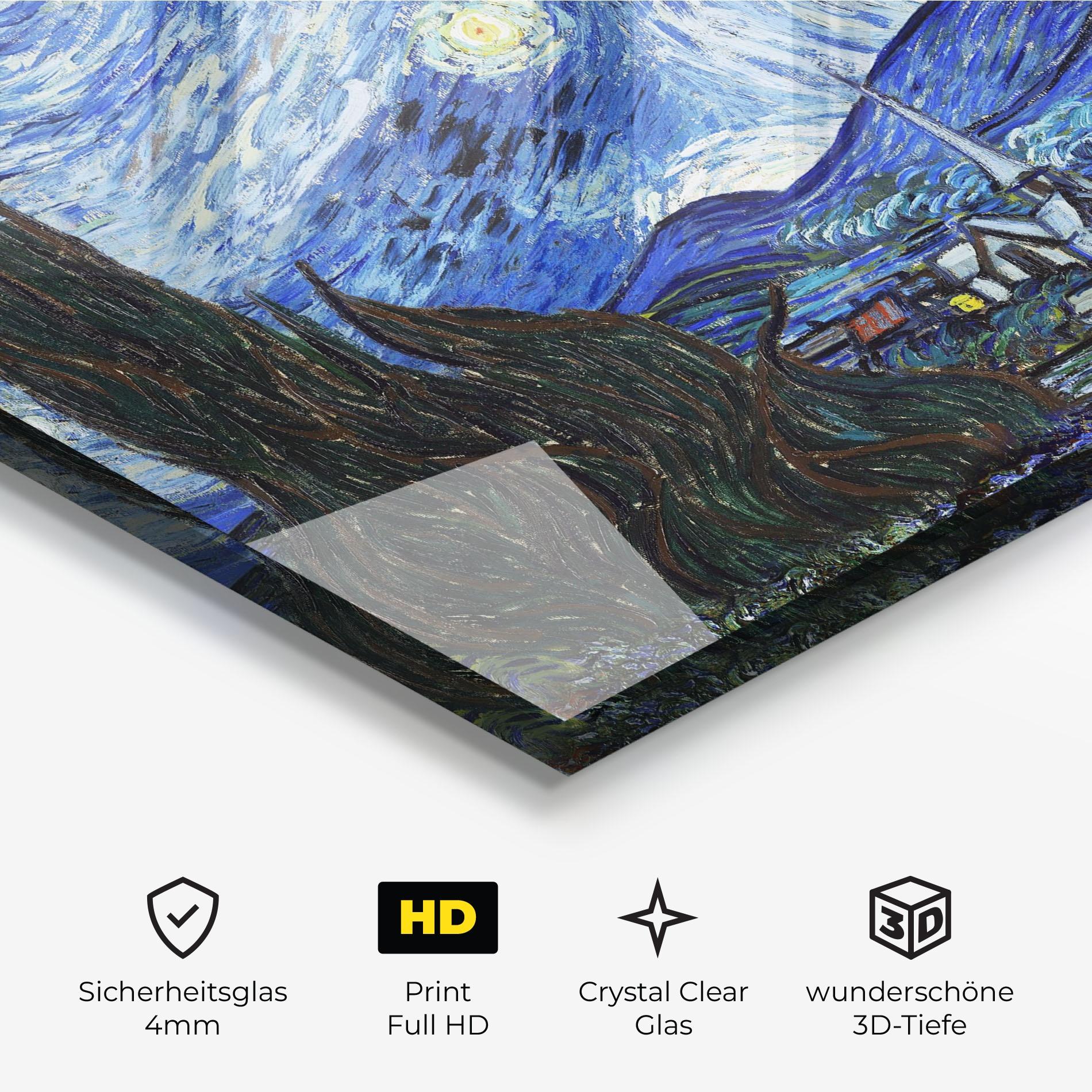 Glasbild Starry Night Art mockup 3