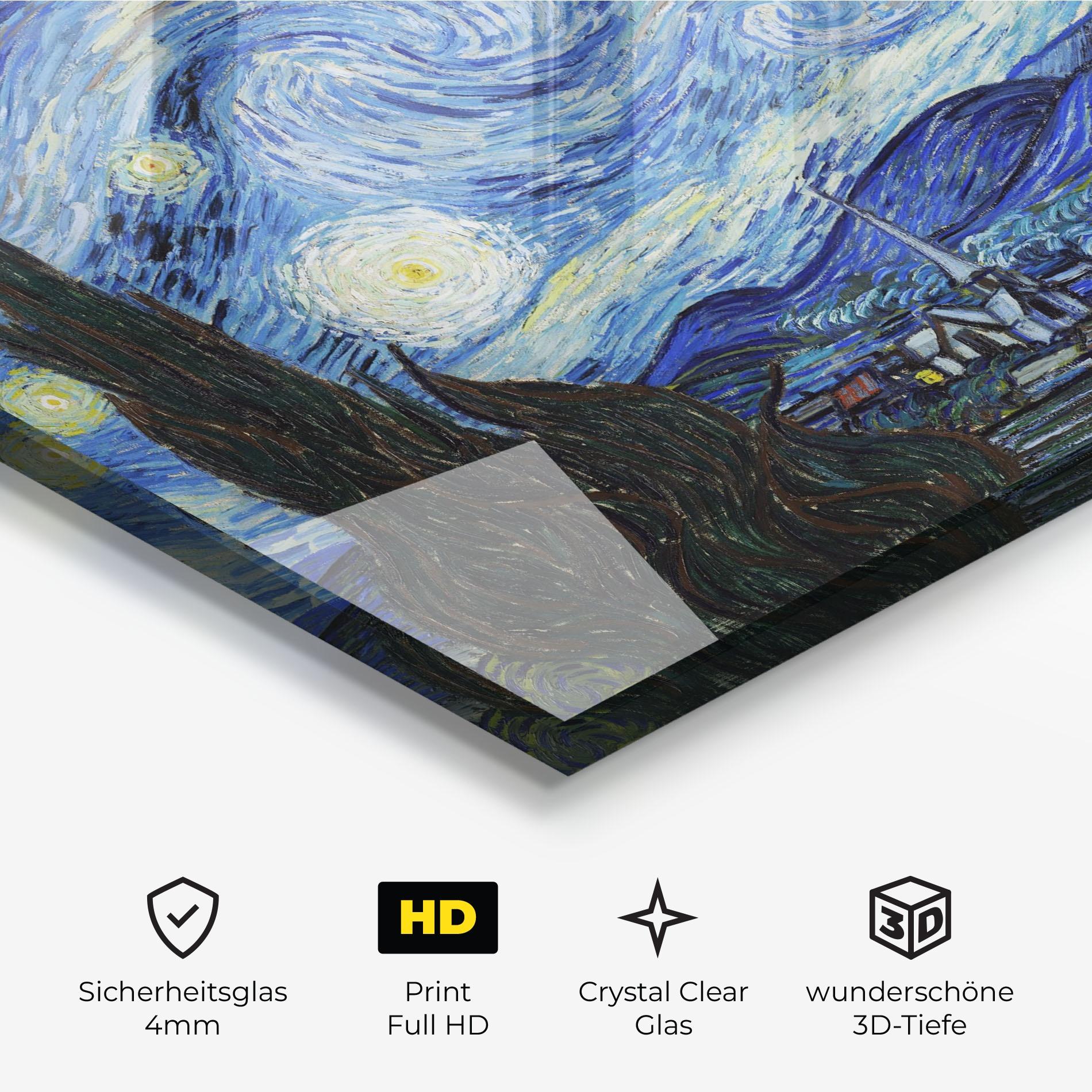 Glasbild The Starry Night mockup 3