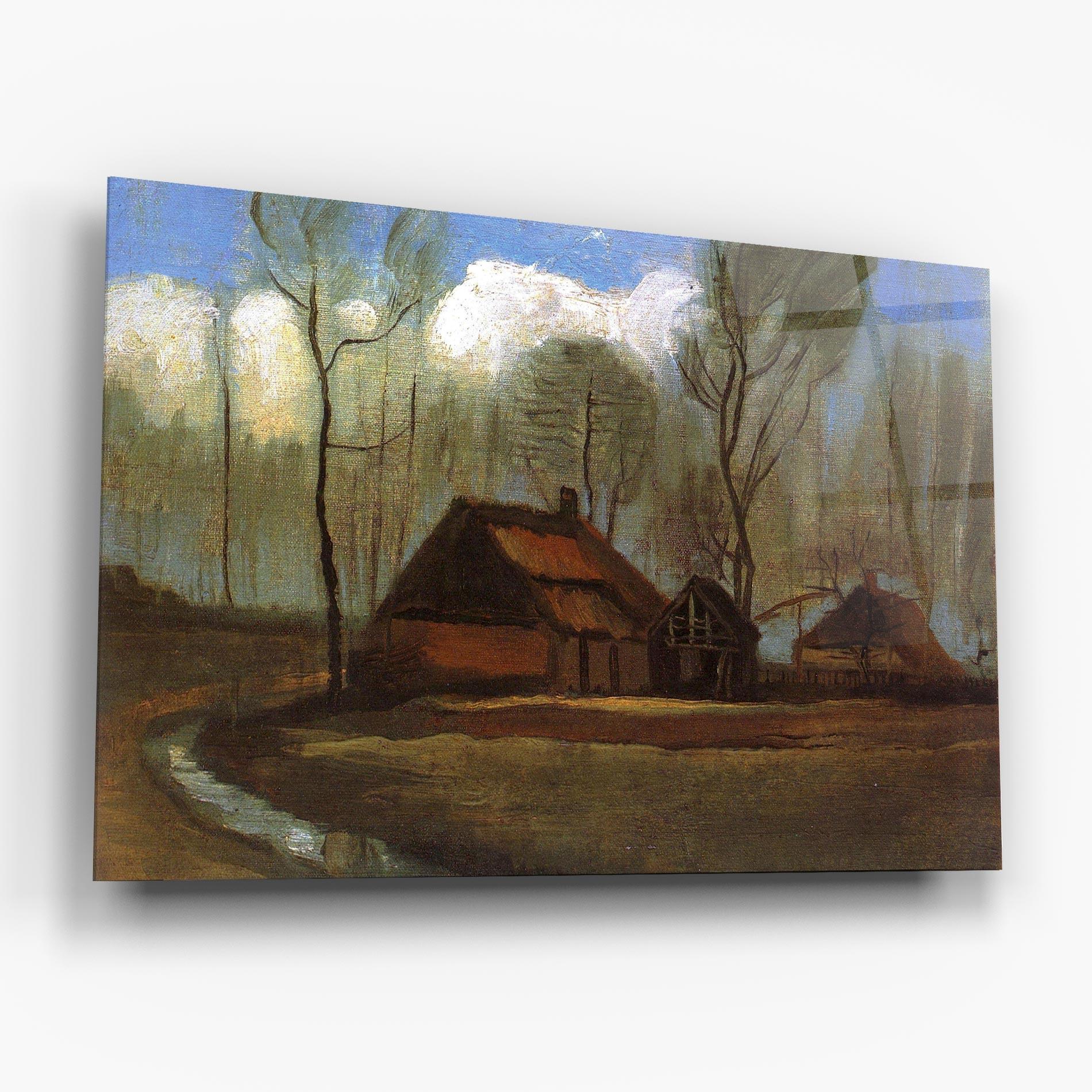 Glasbild Farmhouses Among Trees mockup 6