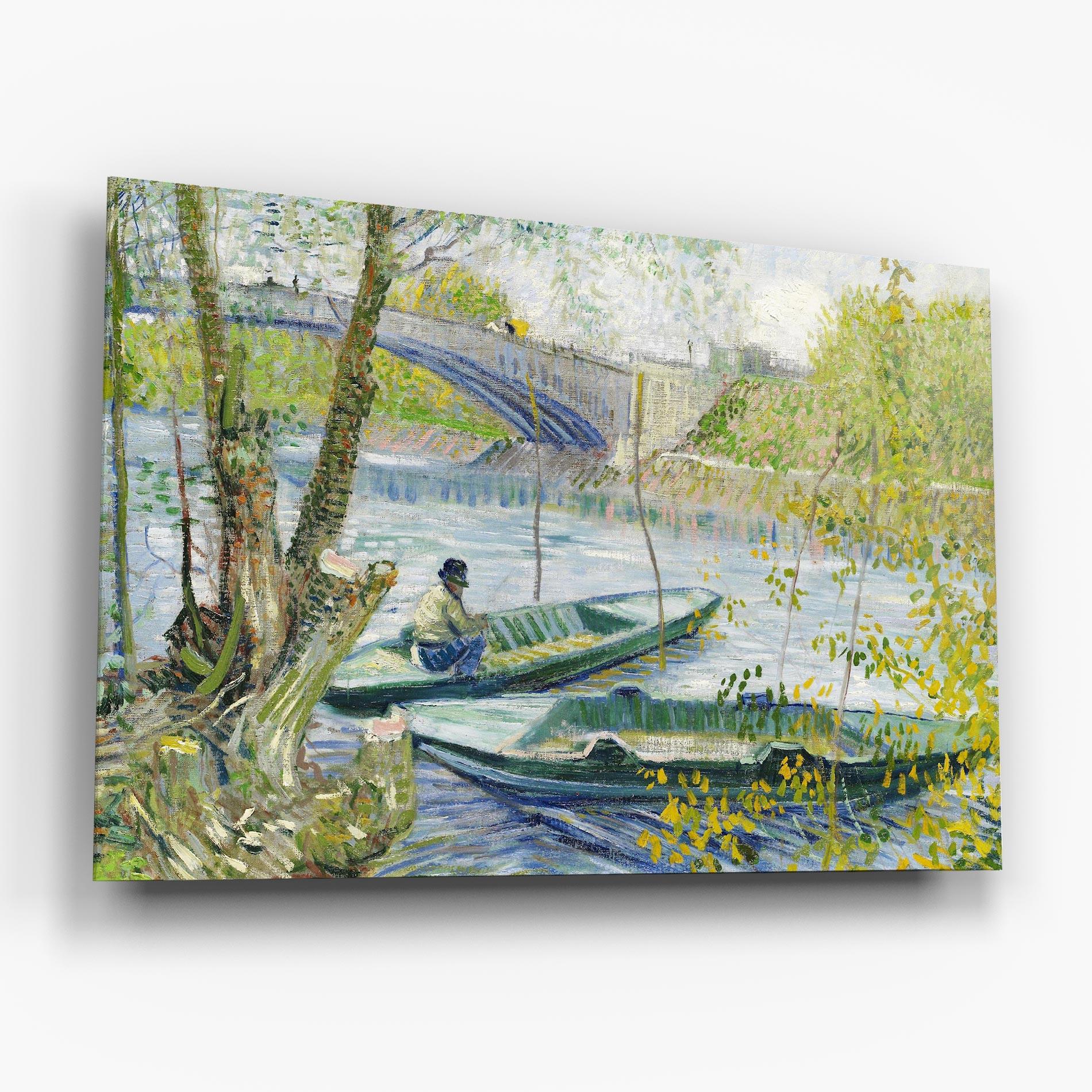 Glasbild Fishing In Spring mockup 6