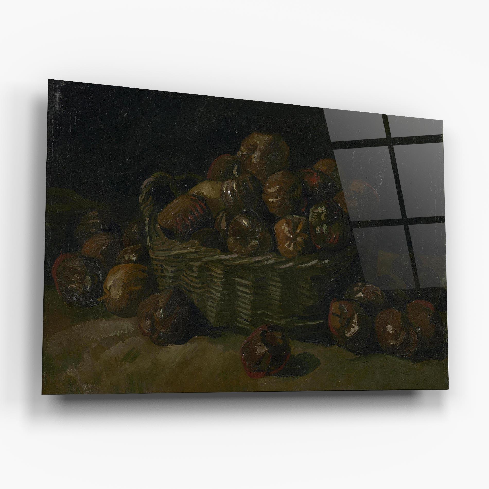 Glasbild Mand Met Appels Art mockup 6