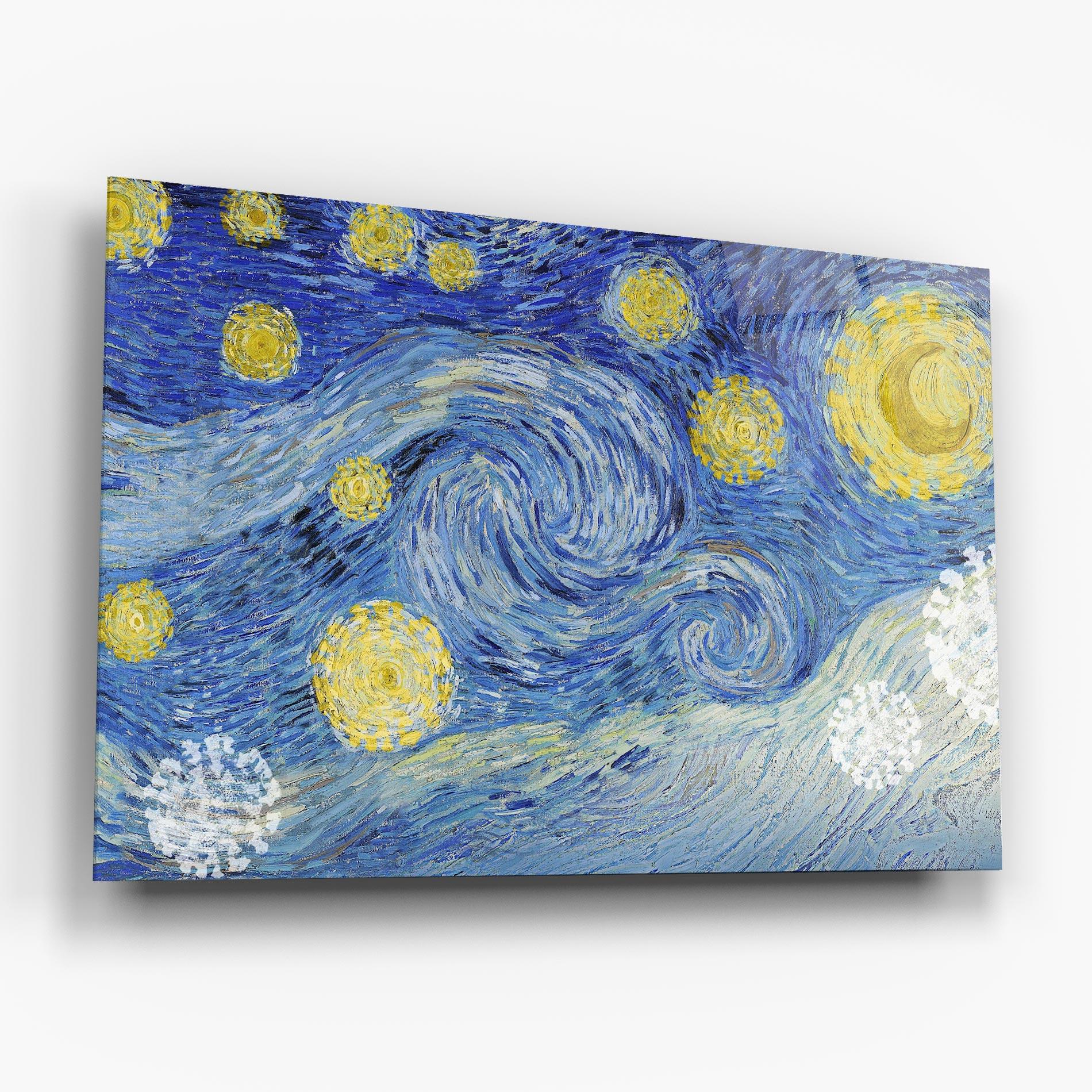 Glasbild Van Gogh Starry Night mockup 6