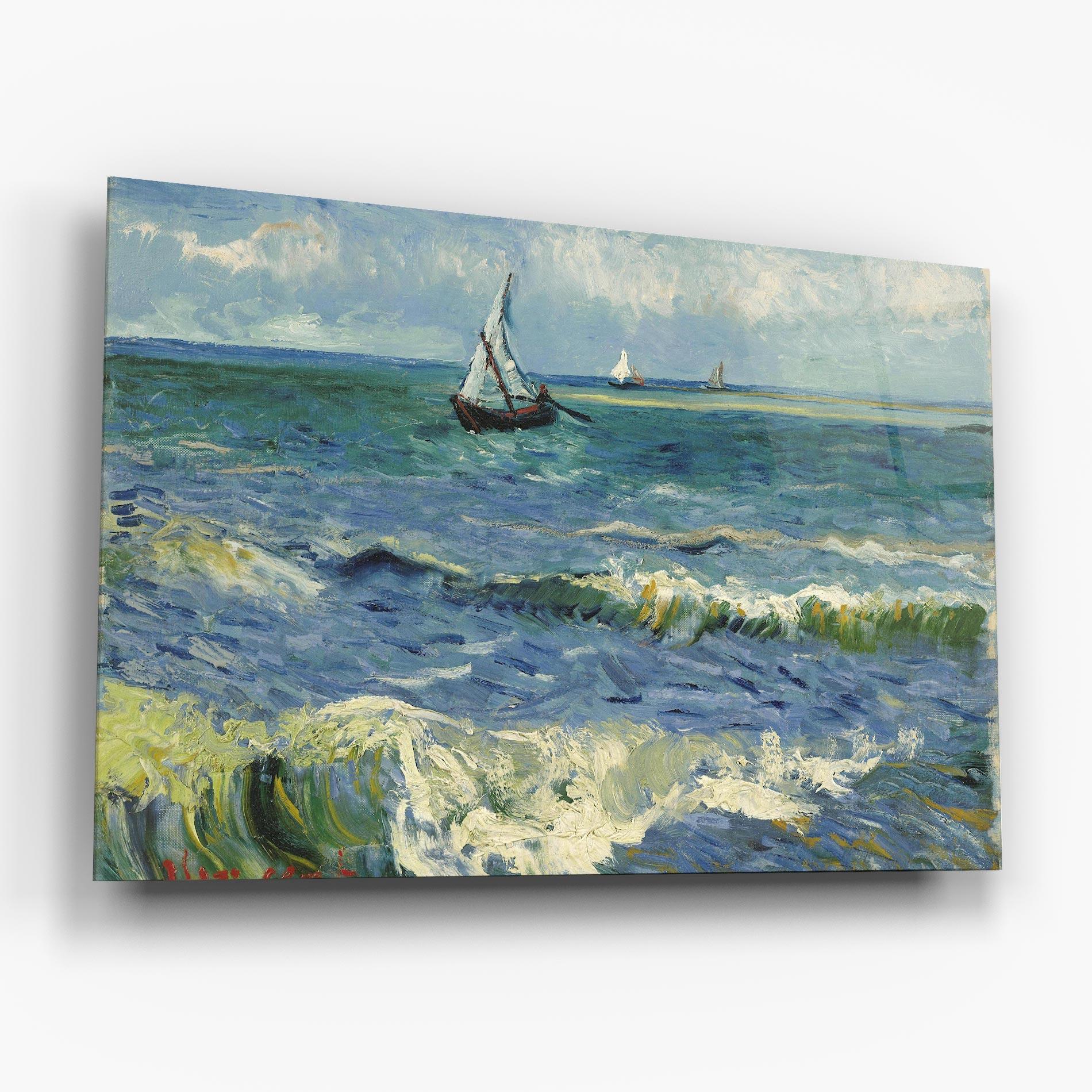 Glasbild Zeegezicht Saintes Maries mockup 6