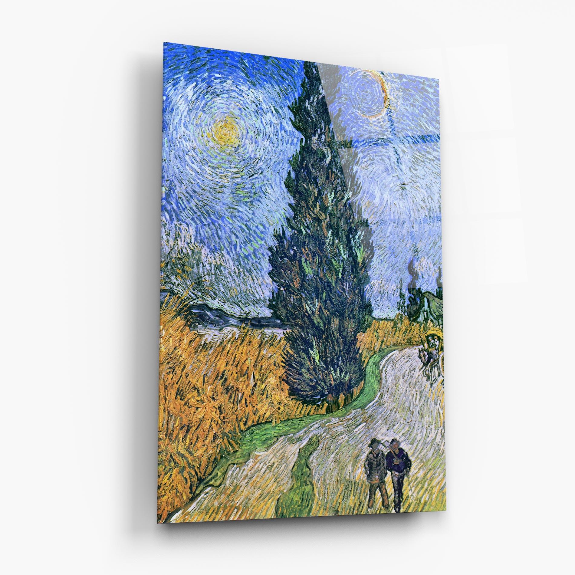 Glasbild Road With Cypress mockup 6