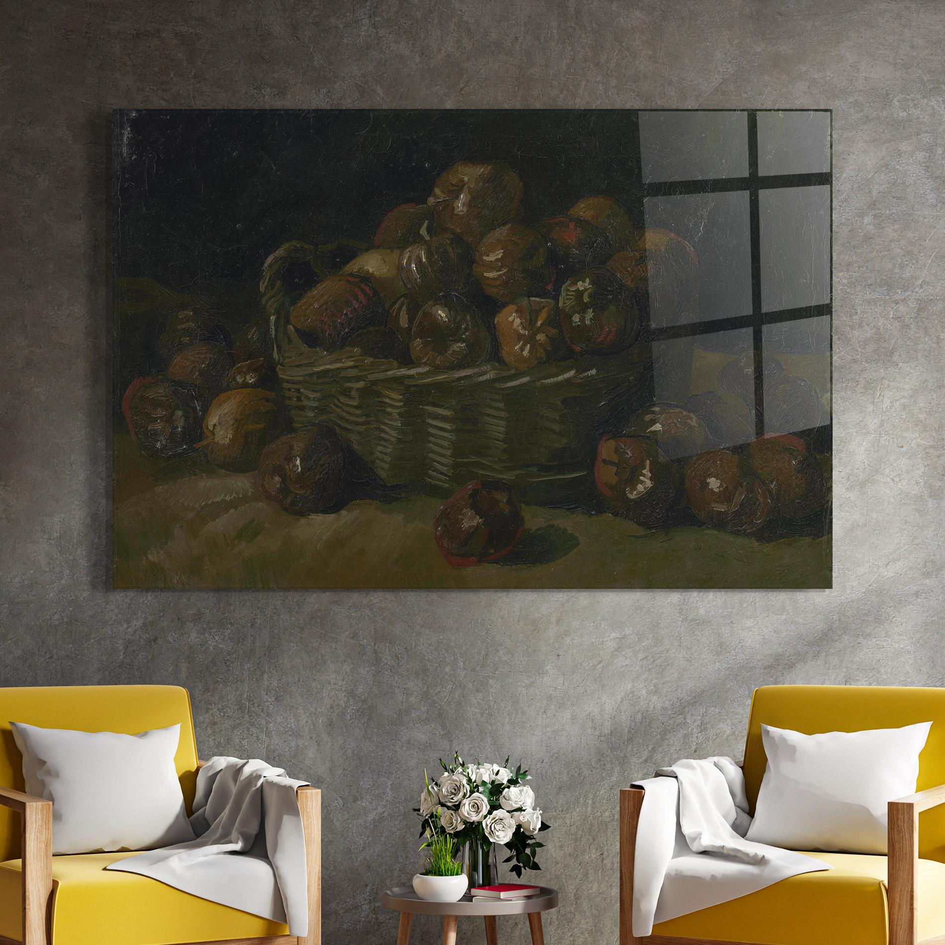 Glasbild Mand Met Appels Art mockup 4