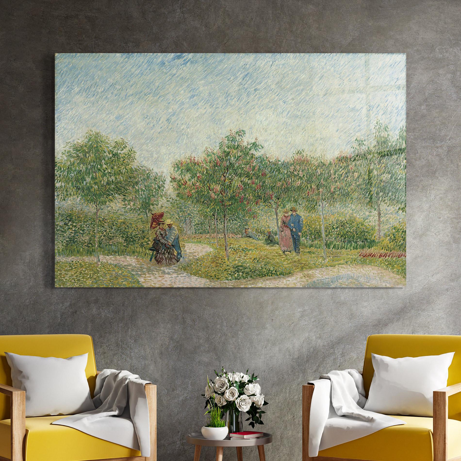 Glasbild Montmartre Met Geliefden mockup 4