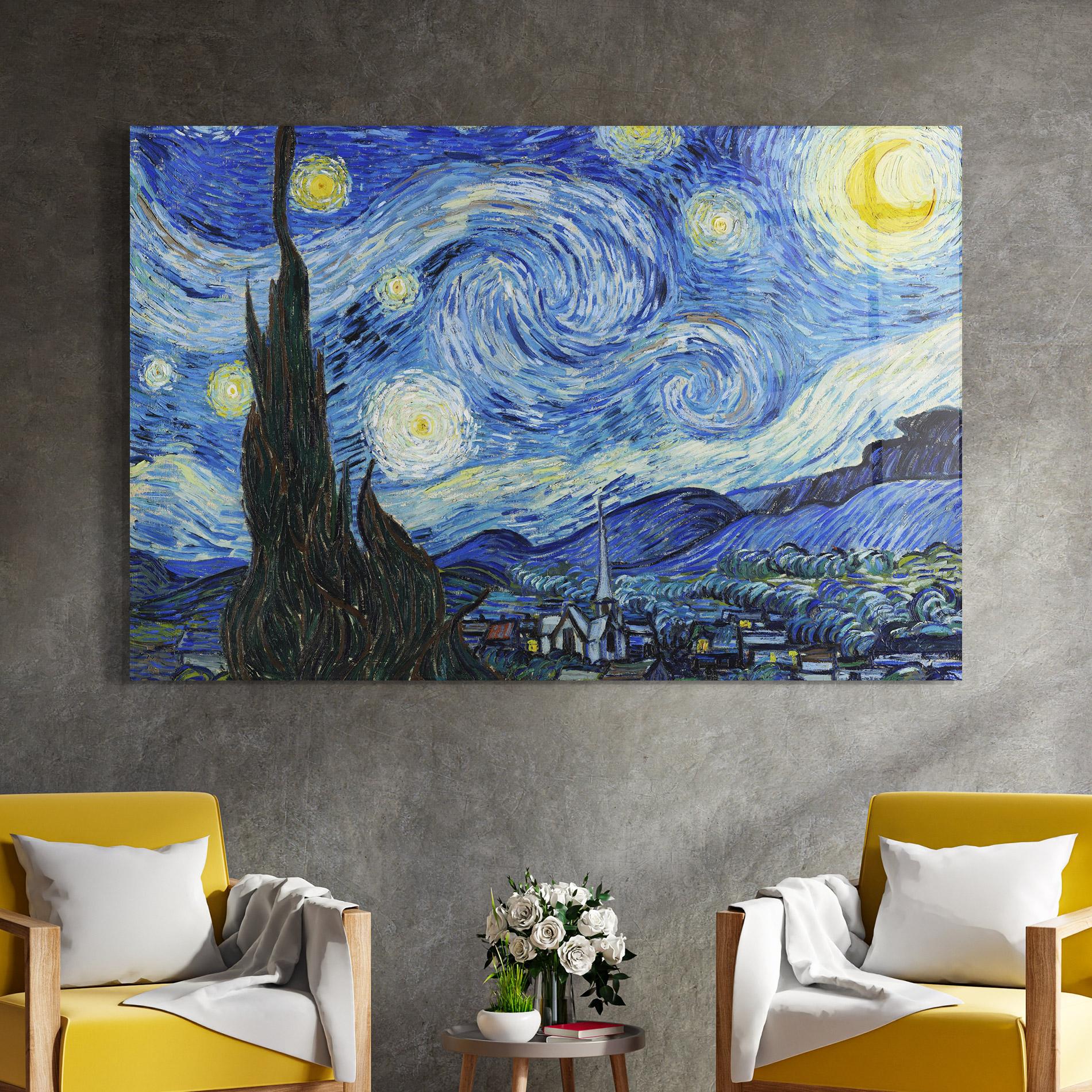 Glasbild The Starry Night mockup 4